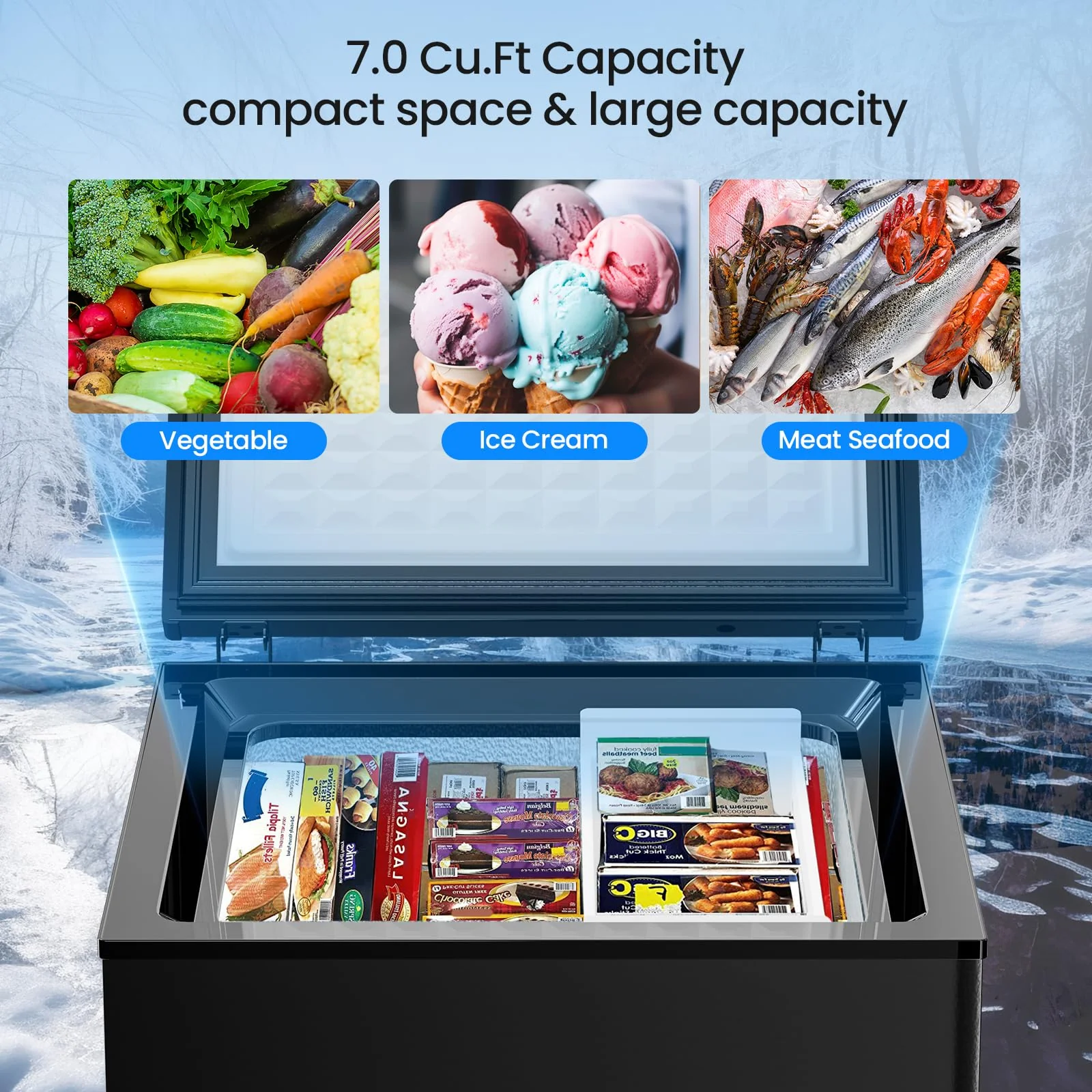 Kismile 3.5 Cubic Feet Chest Freezer - Image 4