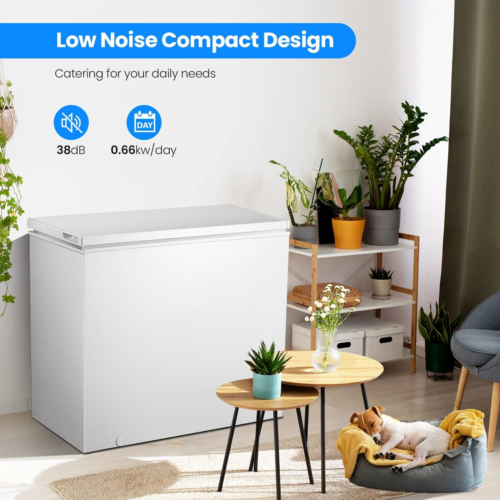 Kismile 7.0/3.5 Cubic Feet Chest Freezer with Removable Basket Free Standing - Image 14