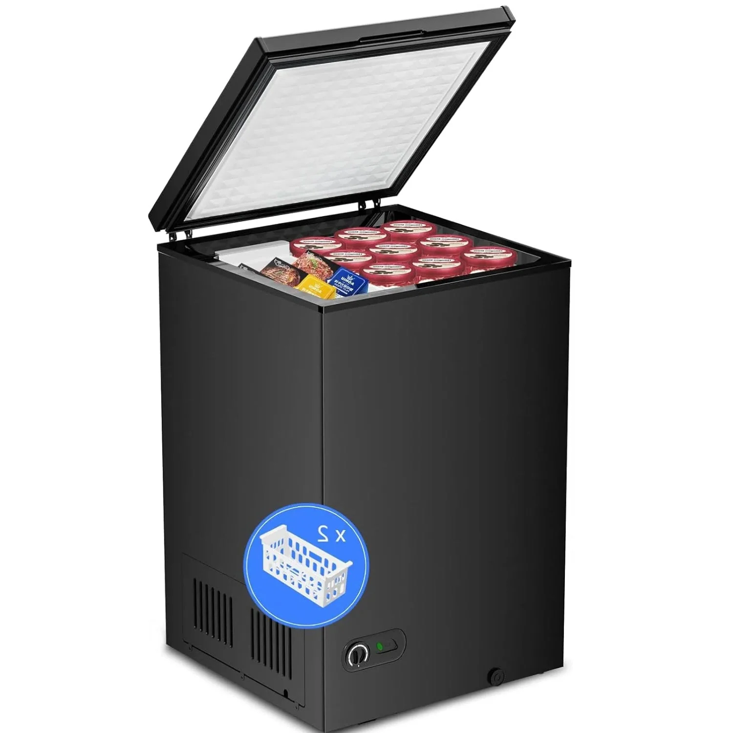 Kismile 7.0/3.5 Cubic Feet Chest Freezer with Removable Basket Free Standing - Image 16