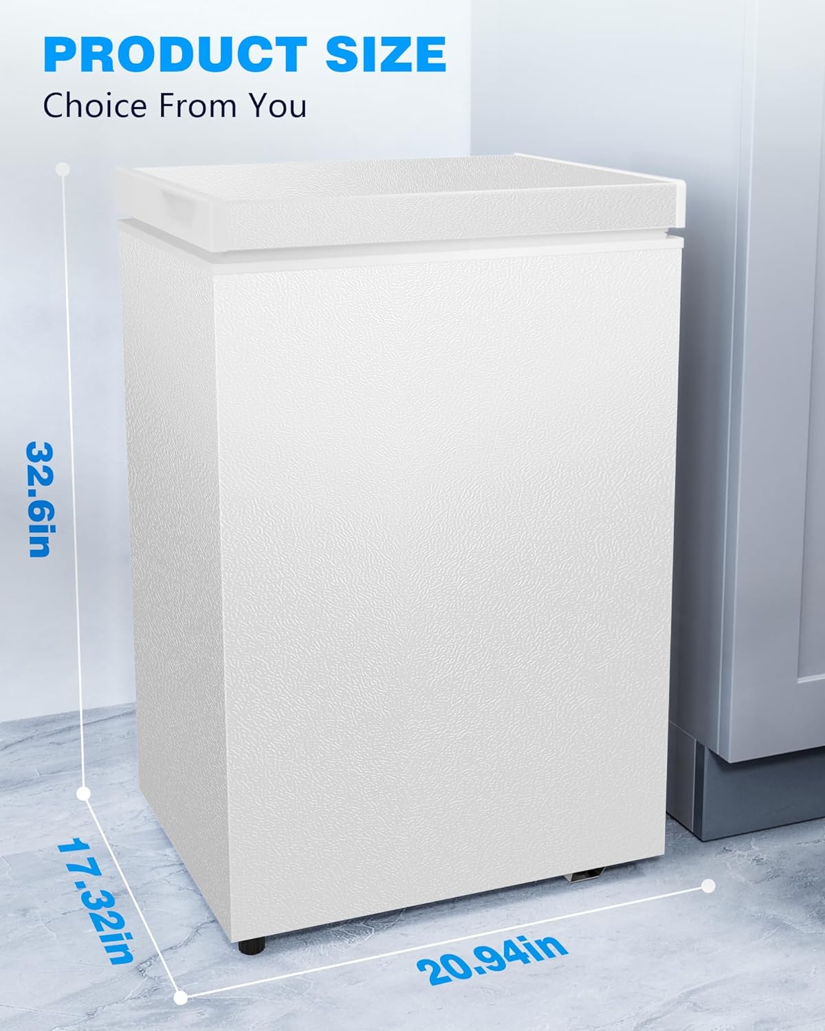 Kismile 7.0/3.5 Cubic Feet Chest Freezer with Removable Basket Free Standing - Image 28