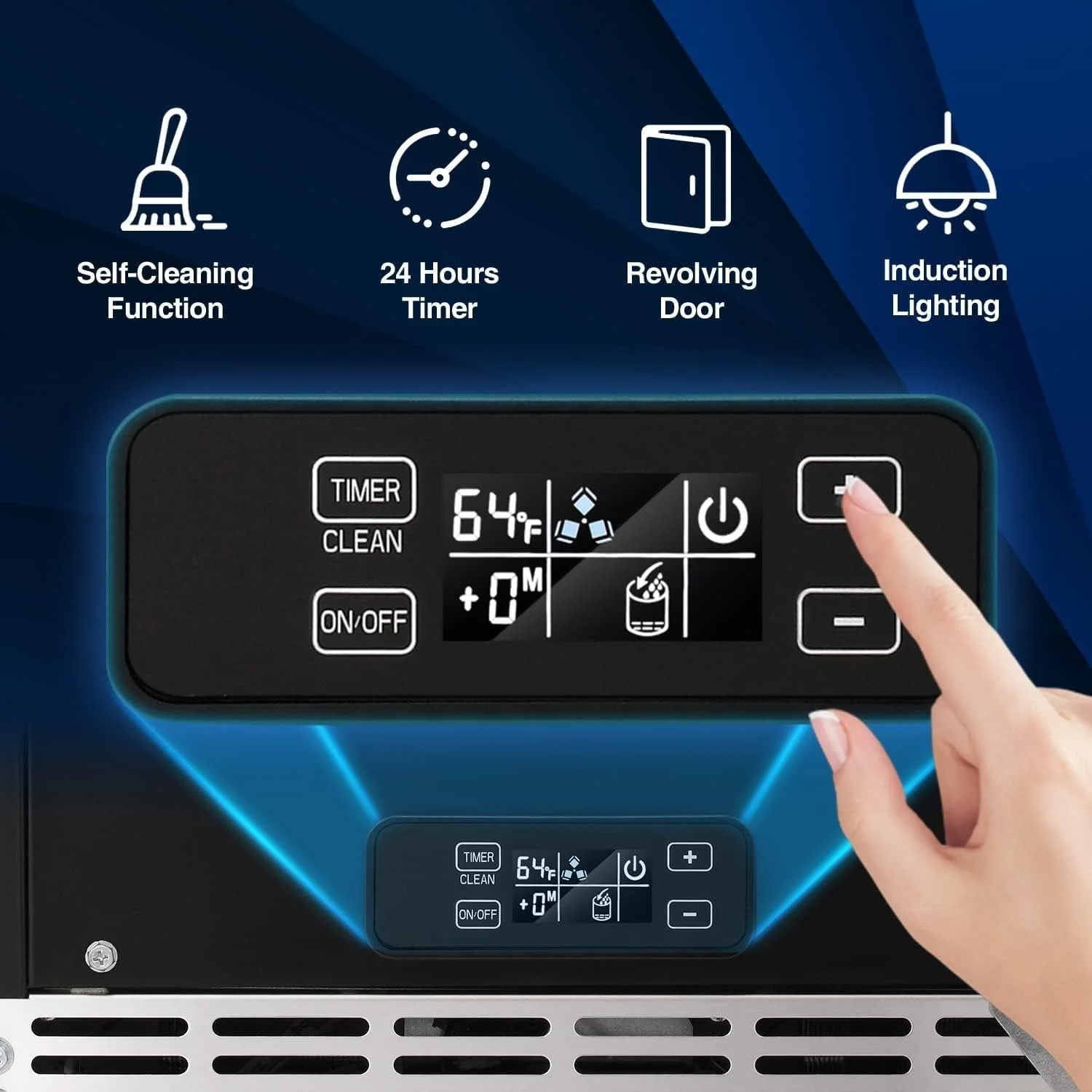 Kismile Commercial Built-in Ice Maker Machine,80Lbs/Day,Under Counter Ice Cube Maker with 24H Timer,Reversible Door,Built-in Freestanding Ice Maker for Home & Office(Silver) - Image 3