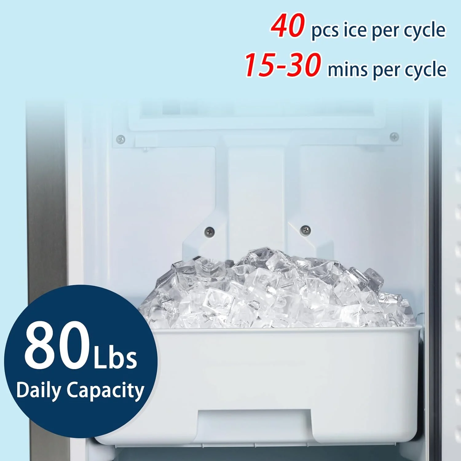 Kismile Commercial Under Counter Built-in Nugget Ice Maker Z5830N - Image 7