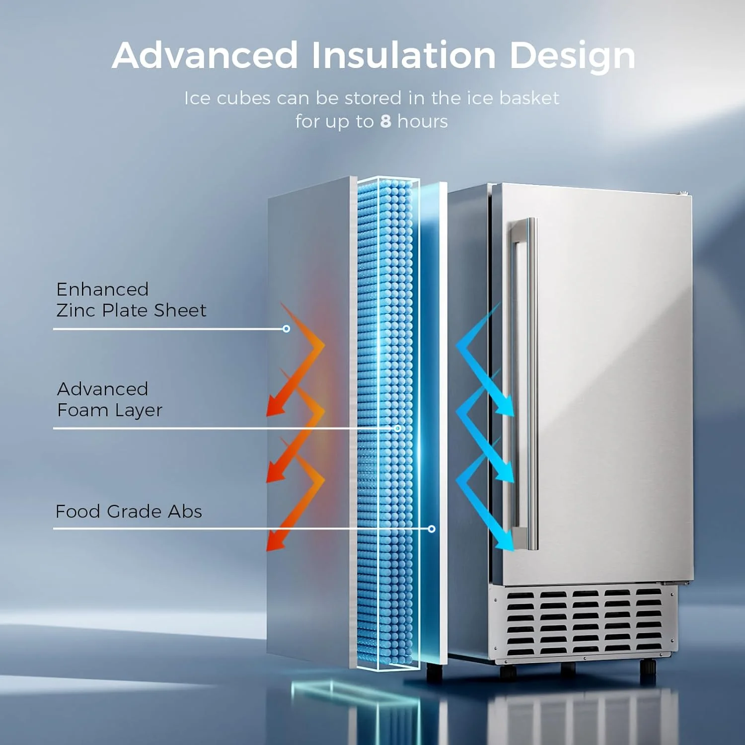 Kismile Commercial Under Counter Built-in Nugget Ice Maker Z5830N - Image 8