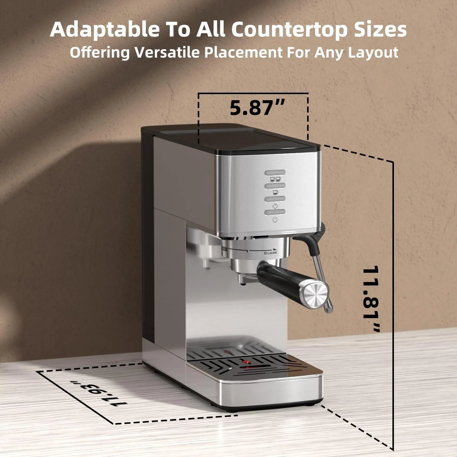 Kismile Espresso Coffee Maker Machine 20 Bar, with Milk Frother Steam Wand CM8032 - Image 12