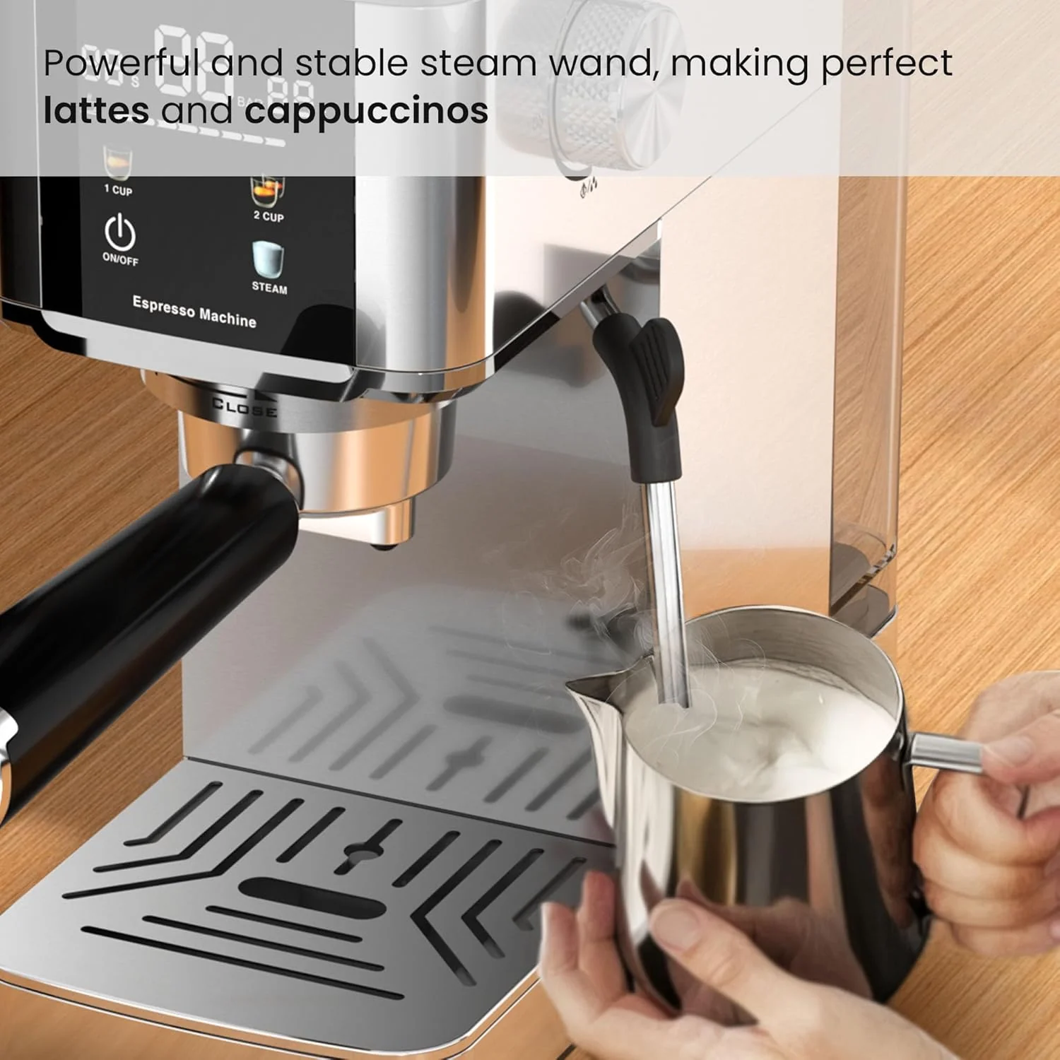 Kismile Espresso Coffee Maker Machine 20 Bar, with Milk Frother Steam Wand CM8032 - Image 18