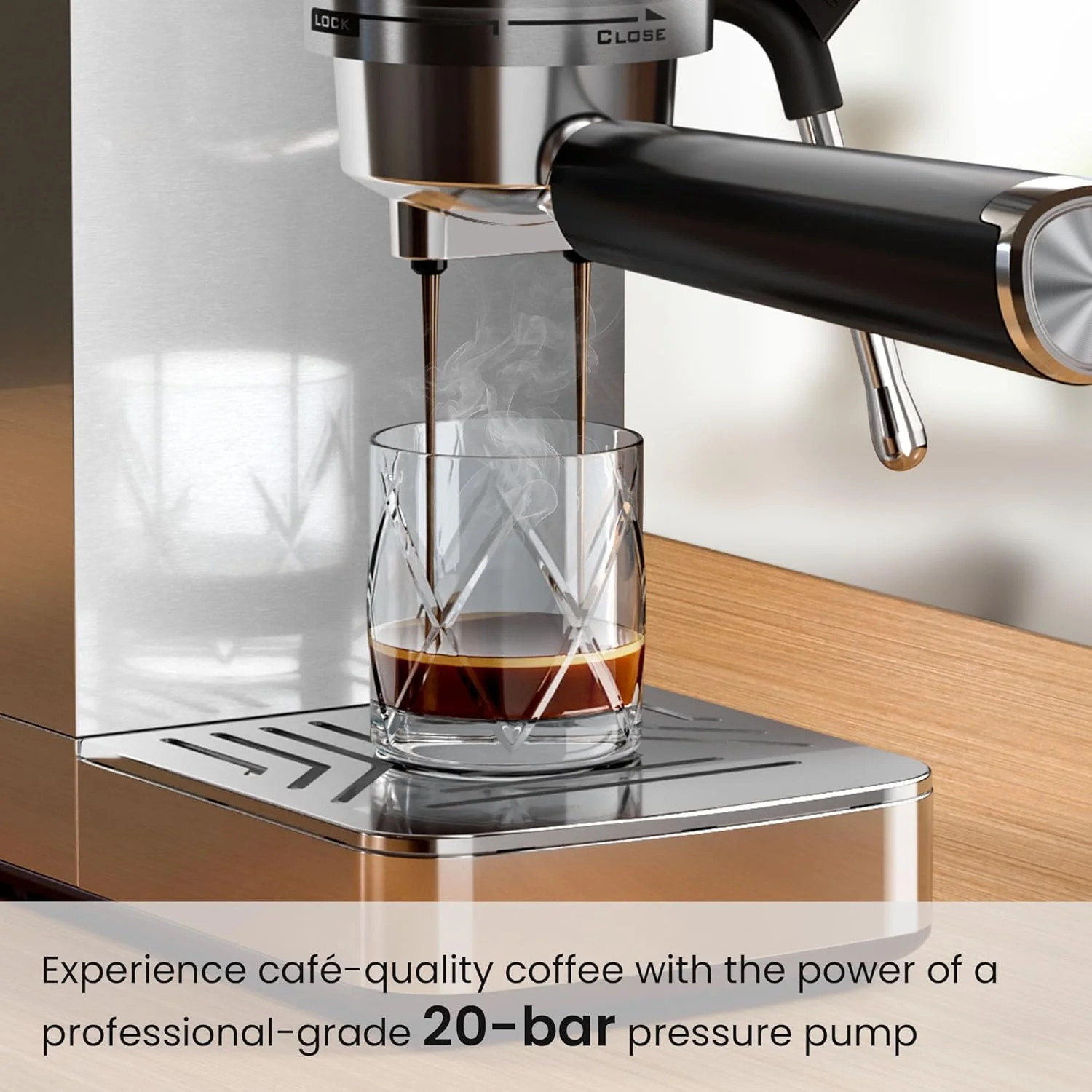 Kismile Espresso Coffee Maker Machine 20 Bar, with Milk Frother Steam Wand CM8032 - Image 19