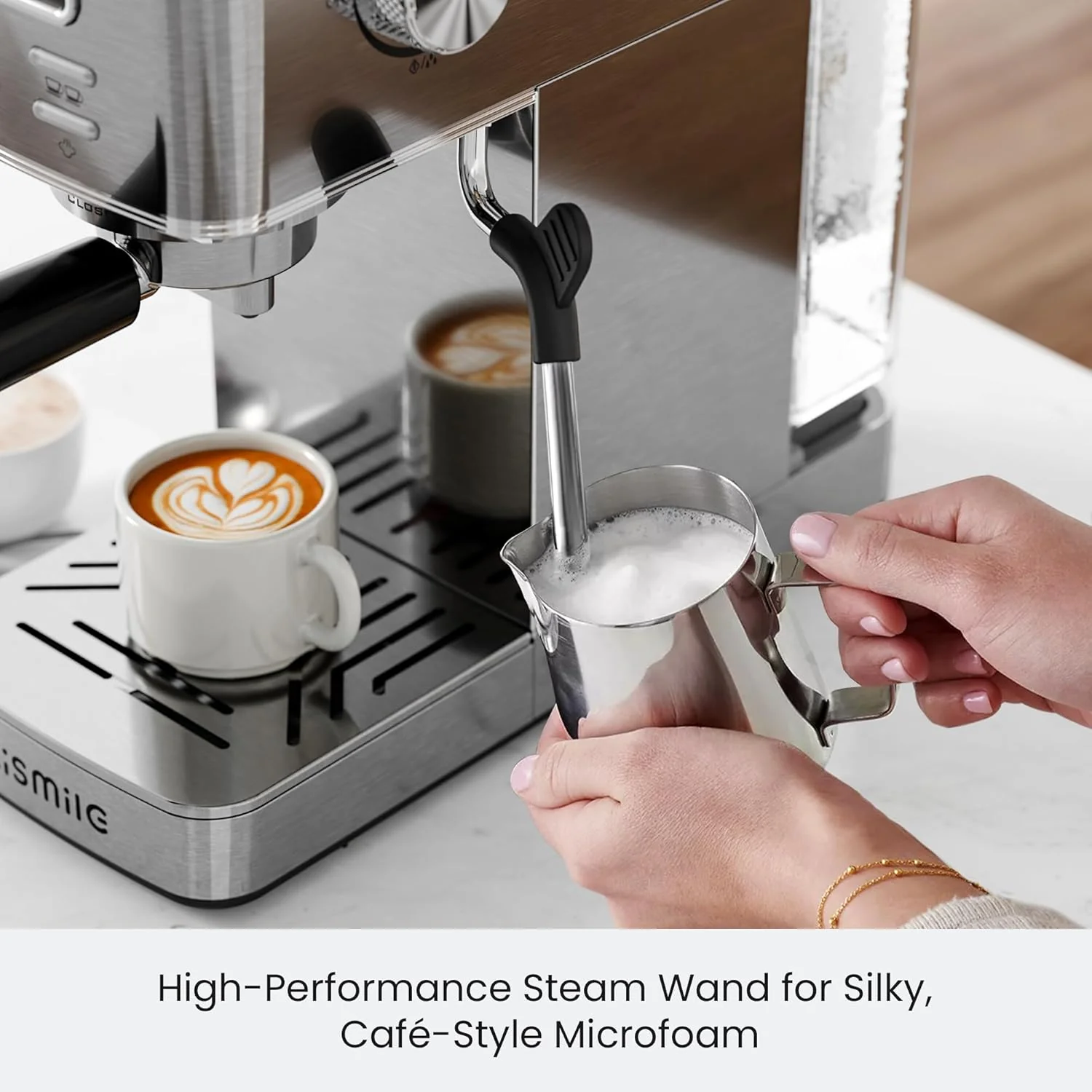 Kismile Espresso Coffee Maker Machine 20 Bar, with Milk Frother Steam Wand CM8032 - Image 26