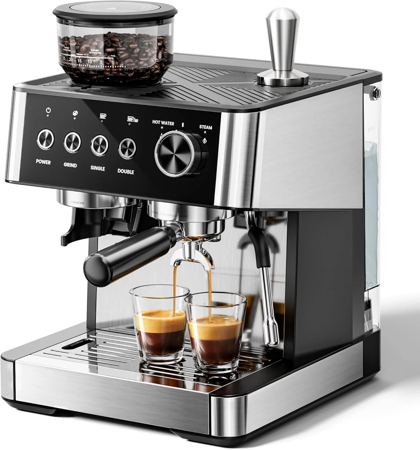 Kismile Espresso Machine, Semi-Automatic Coffee Maker with Bean Grinder and Milk Frother Steam Wand - Image 23