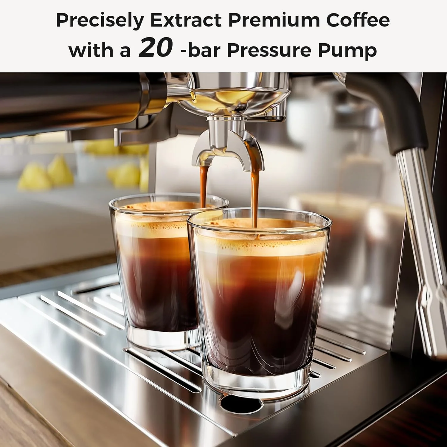 Kismile Espresso Machine, Semi-Automatic Coffee Maker with Bean Grinder and Milk Frother Steam Wand - Image 24
