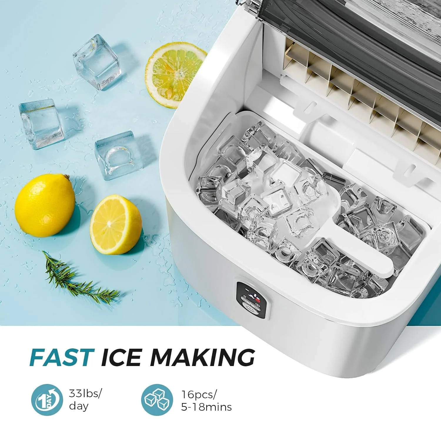 Kismile Ice Maker Countertop, Portable Ice Cube Maker Machine Z5813AF - Image 10