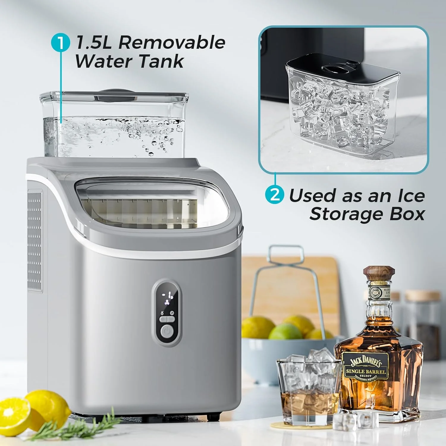 Kismile Ice Maker Countertop, Portable Ice Cube Maker Machine Z5813AF - Image 11