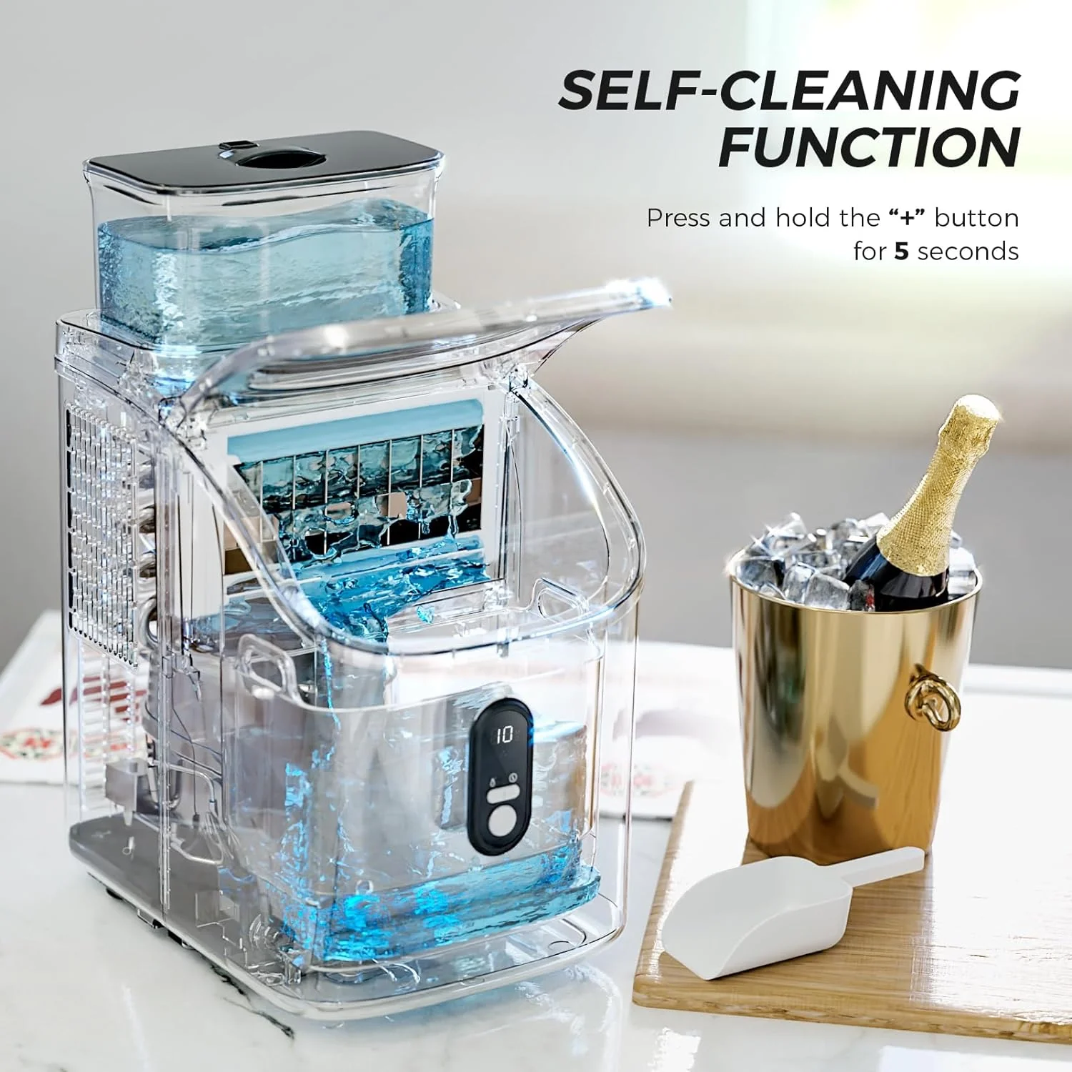 Kismile Ice Maker Countertop, Portable Ice Cube Maker Machine Z5813AF - Image 12