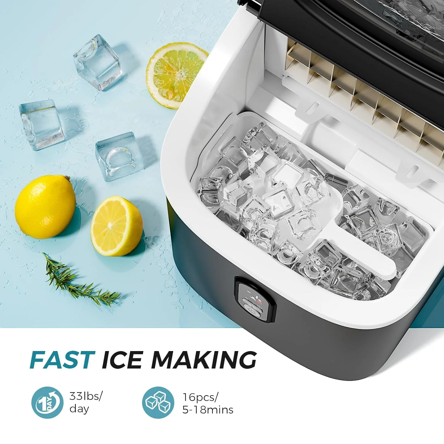 Kismile Ice Maker Countertop, Portable Ice Cube Maker Machine Z5813AF - Image 4