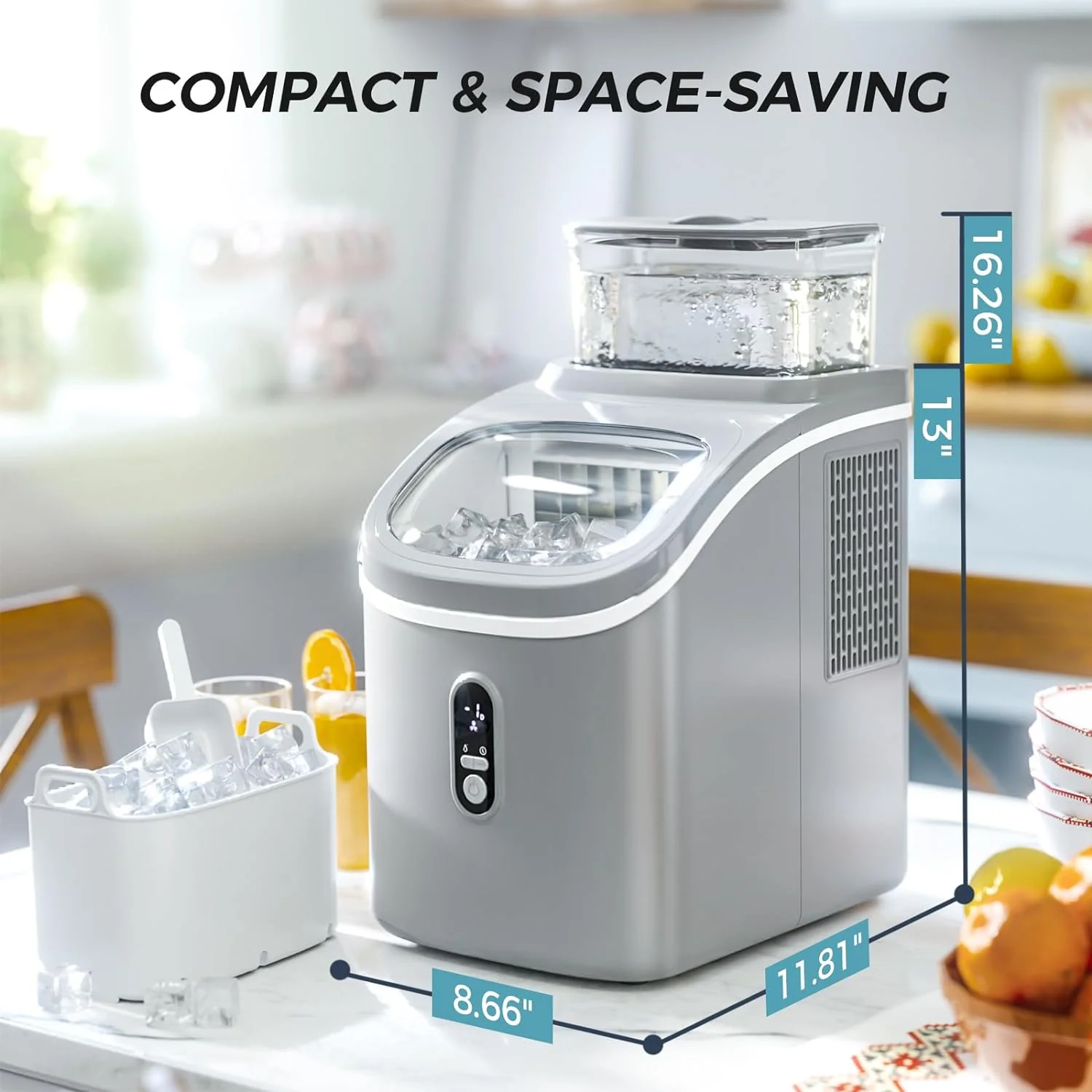 Kismile Ice Maker Countertop, Portable Ice Cube Maker Machine Z5813AF - Image 8