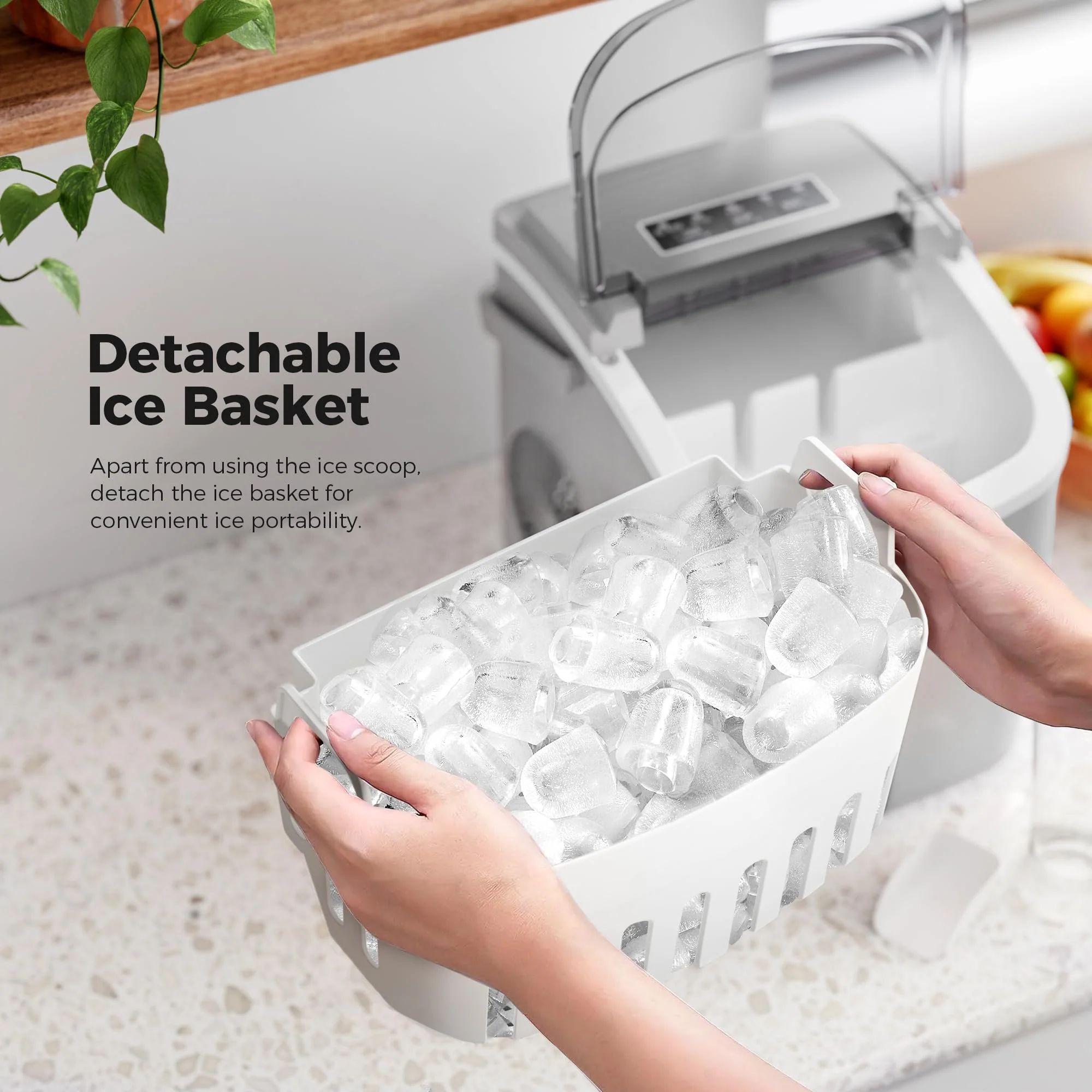 Kismile Ice Makers Countertop with Handle Z5812B - Image 11