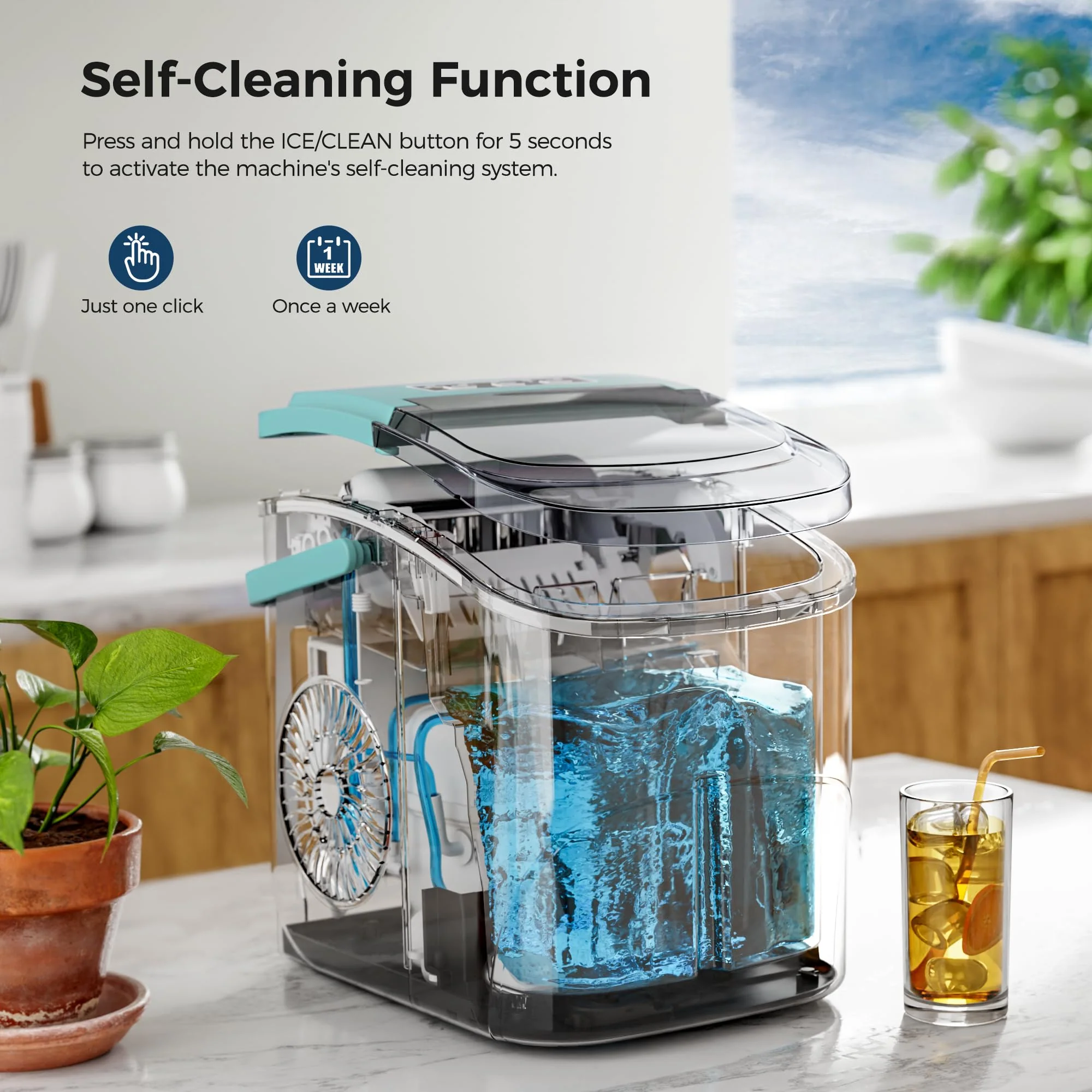 Kismile Ice Makers Countertop with Handle Z5812B - Image 15