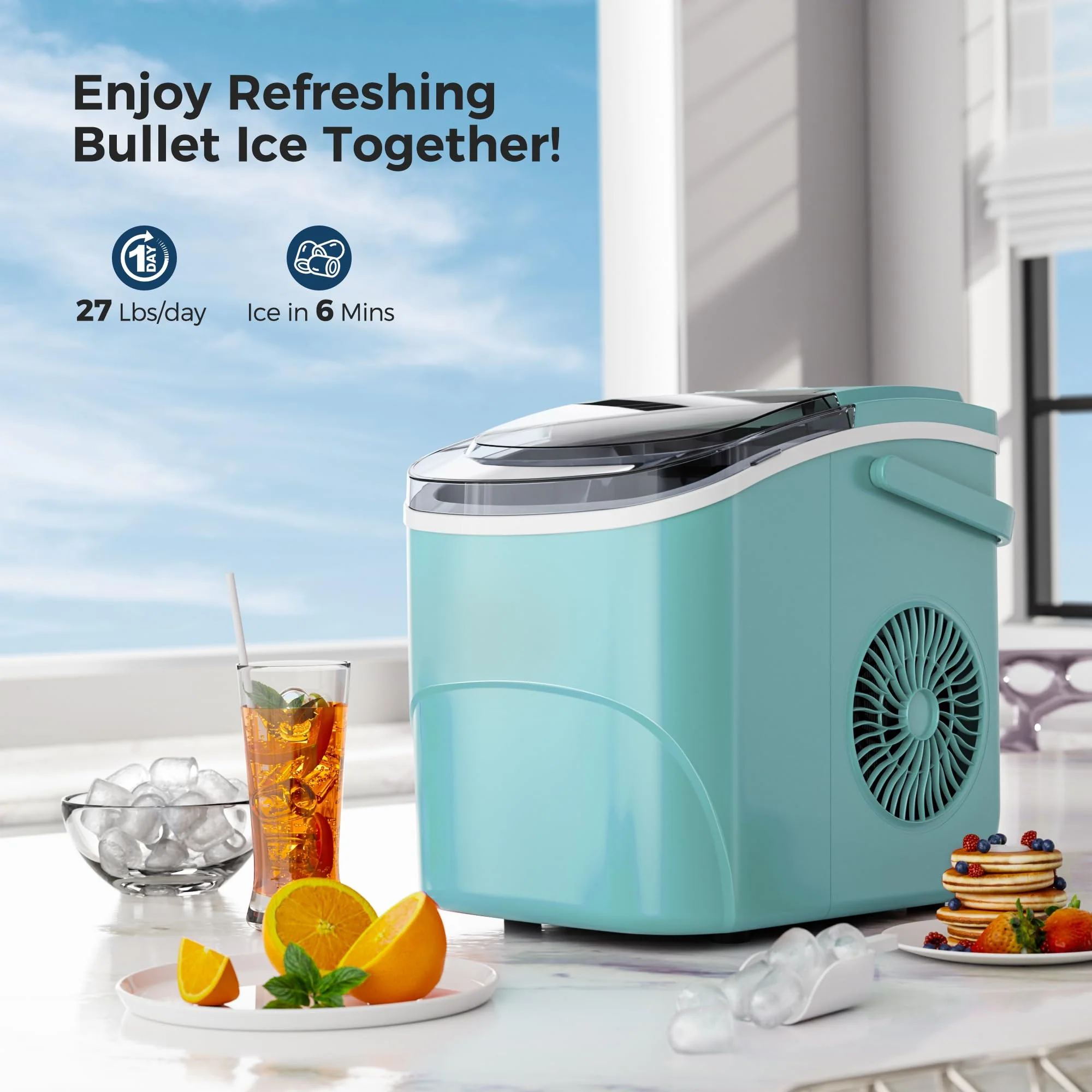 Kismile Ice Makers Countertop with Handle Z5812B - Image 17