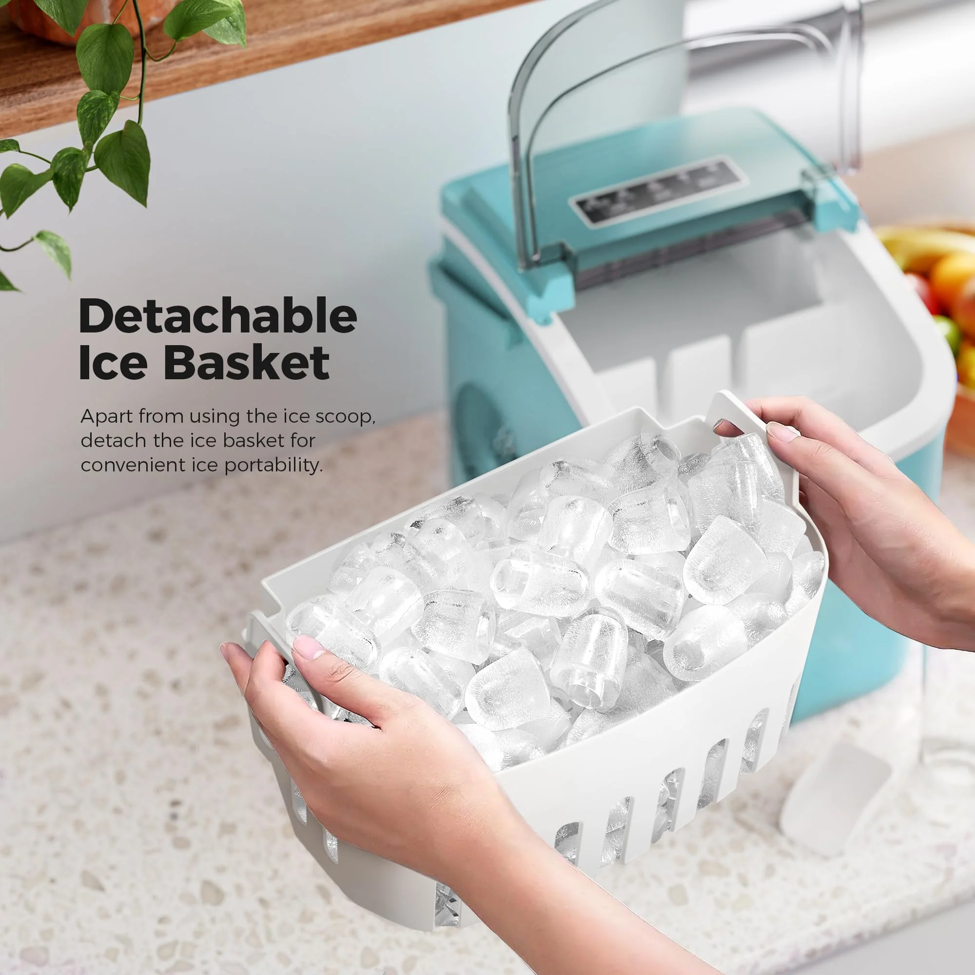 Kismile Ice Makers Countertop with Handle Z5812B - Image 18