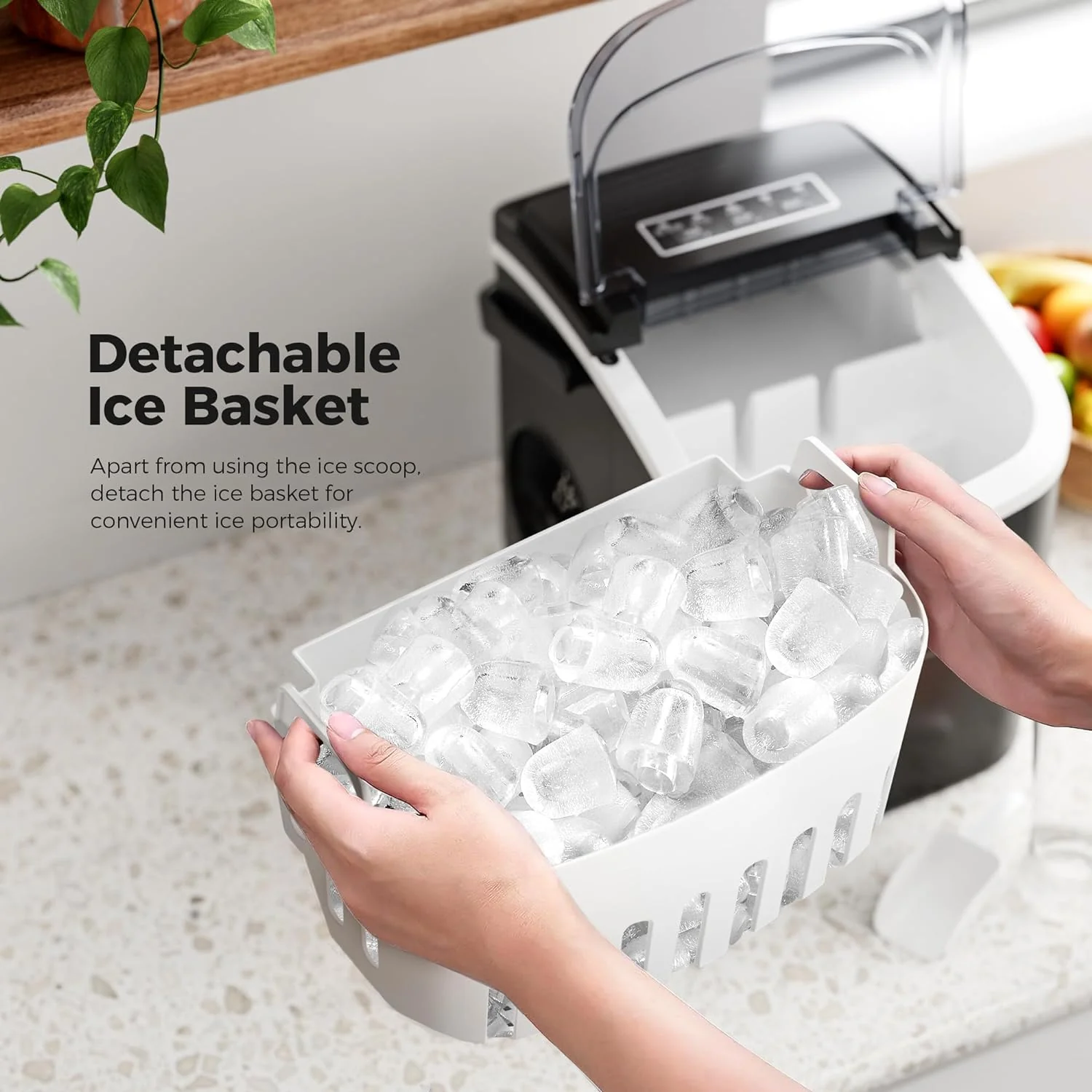 Kismile Ice Makers Countertop with Handle Z5812B - Image 2
