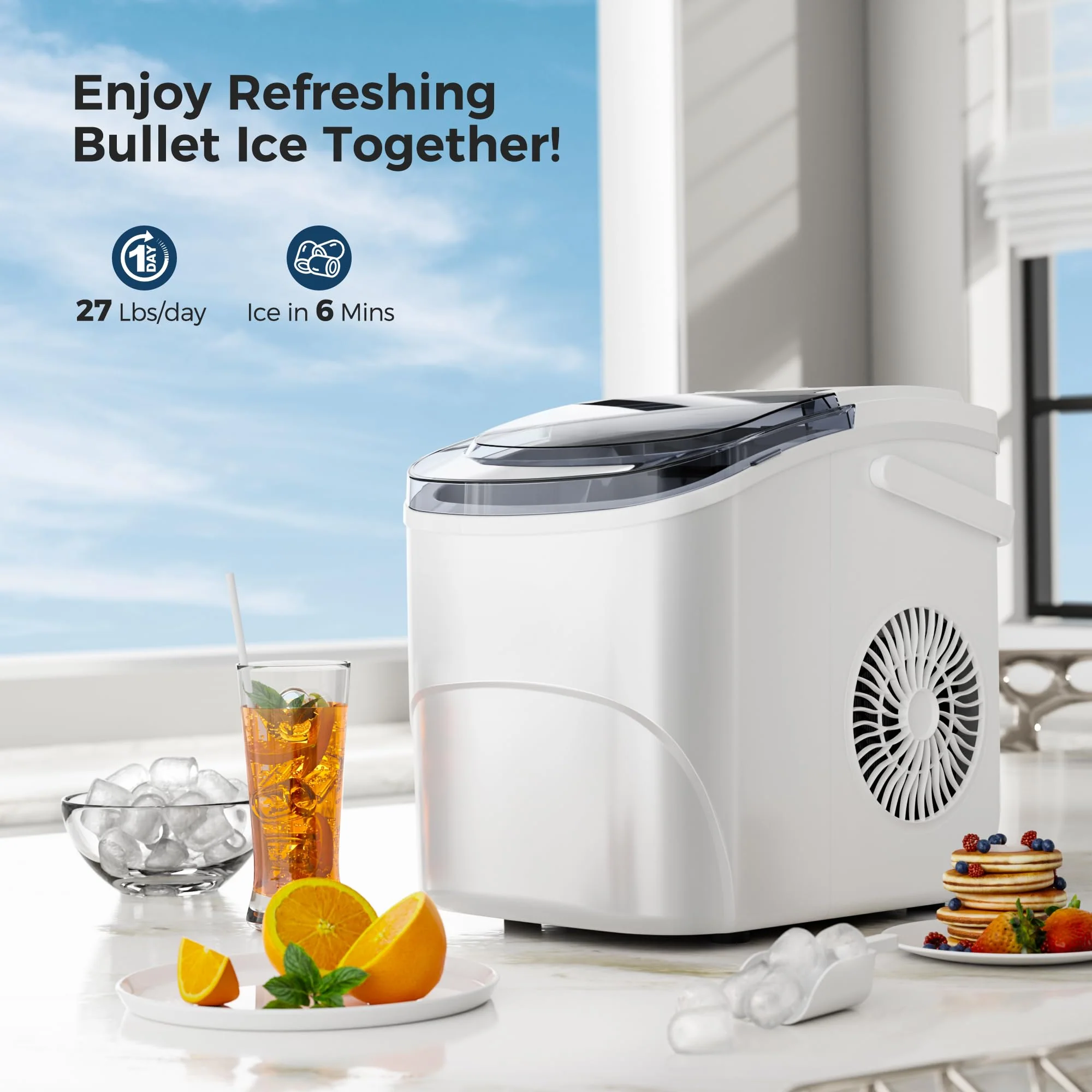 Kismile Ice Makers Countertop with Handle Z5812B - Image 23