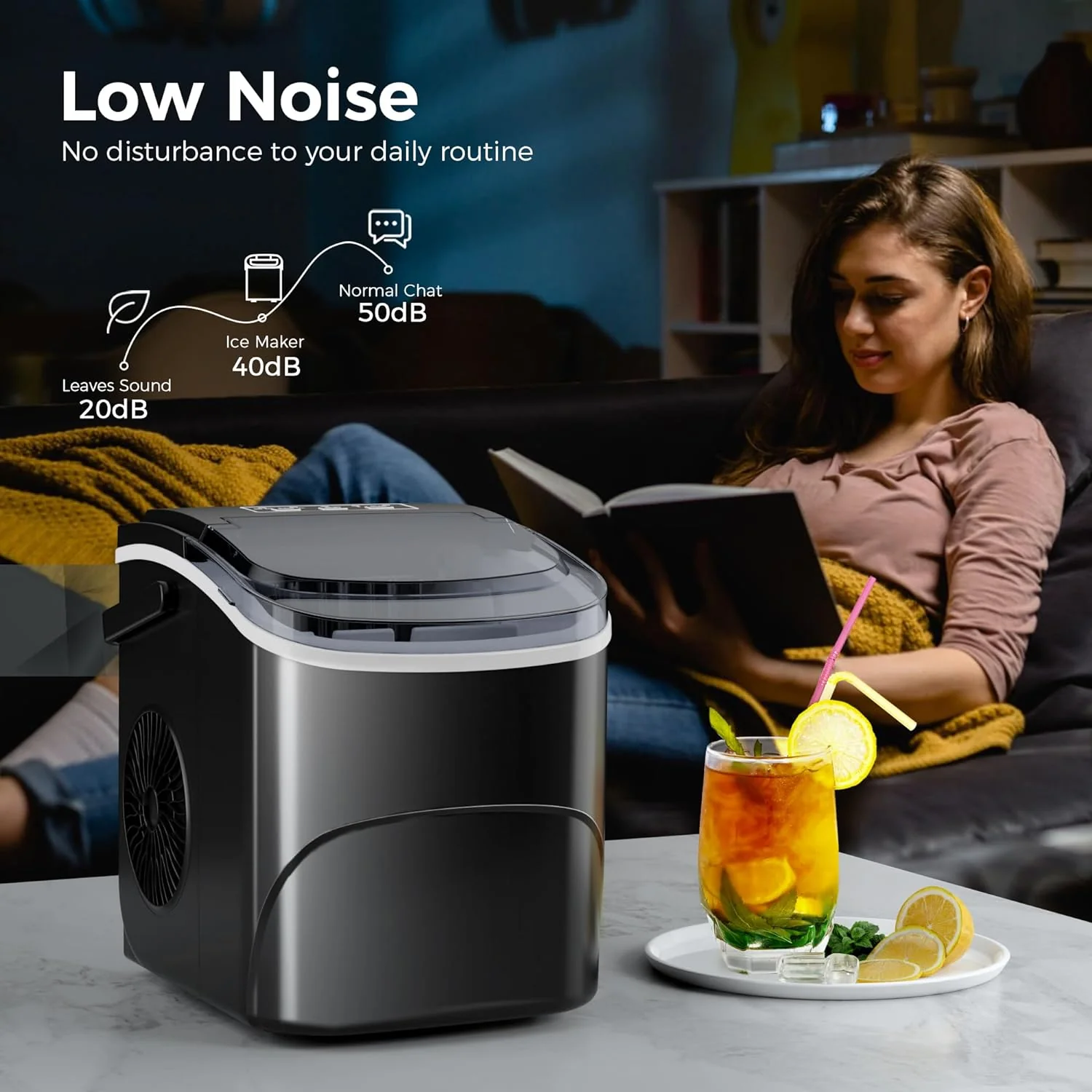 Kismile Ice Makers Countertop with Handle Z5812B - Image 3