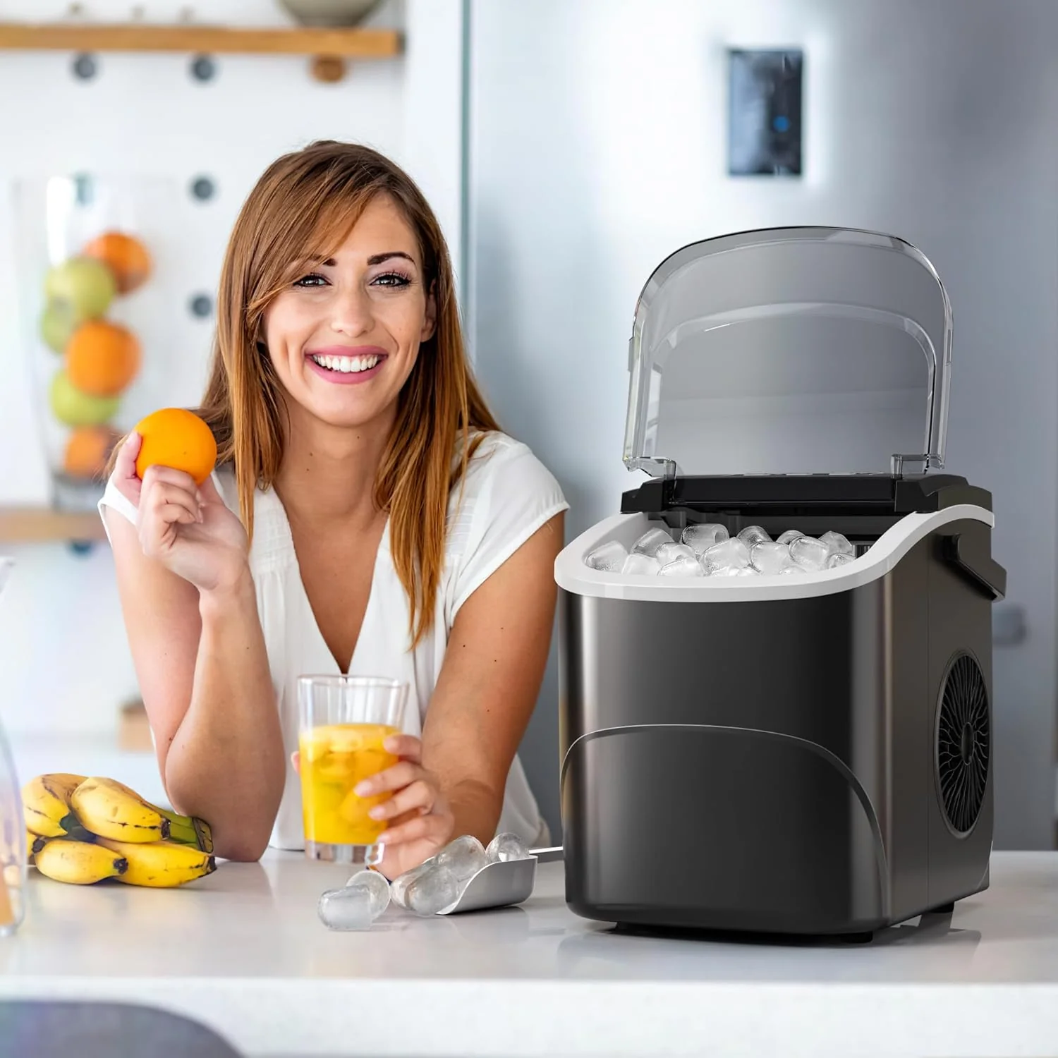 Kismile Ice Makers Countertop with Handle Z5812B - Image 4