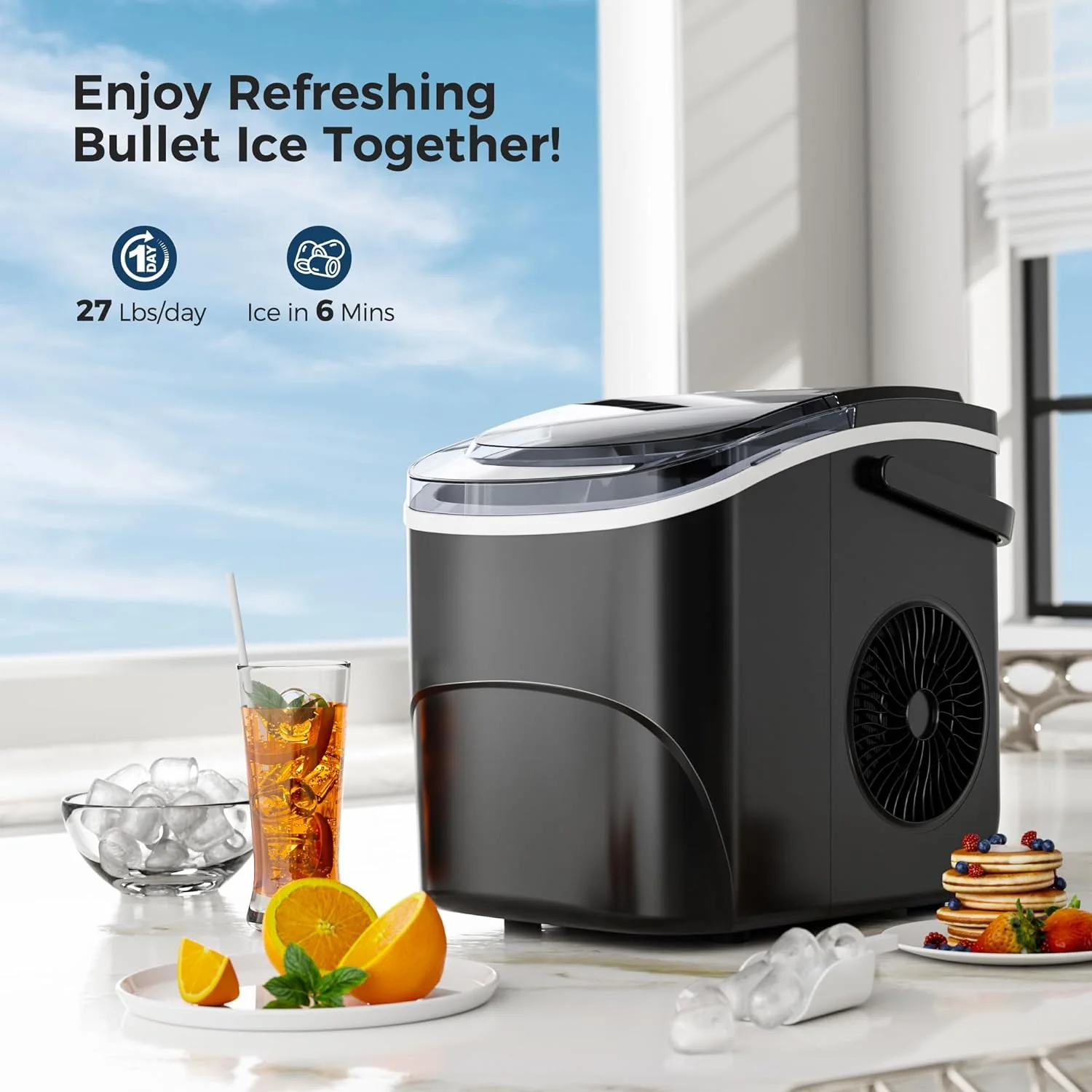 Kismile Ice Makers Countertop with Handle Z5812B - Image 5