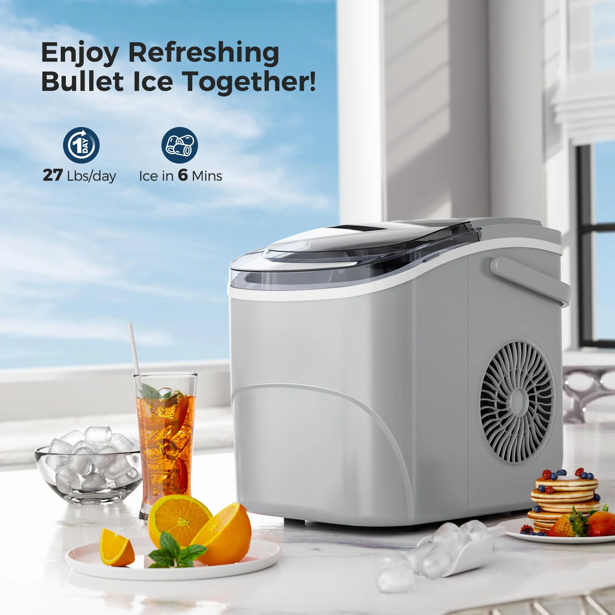 Kismile Ice Makers Countertop with Handle Z5812B - Image 8