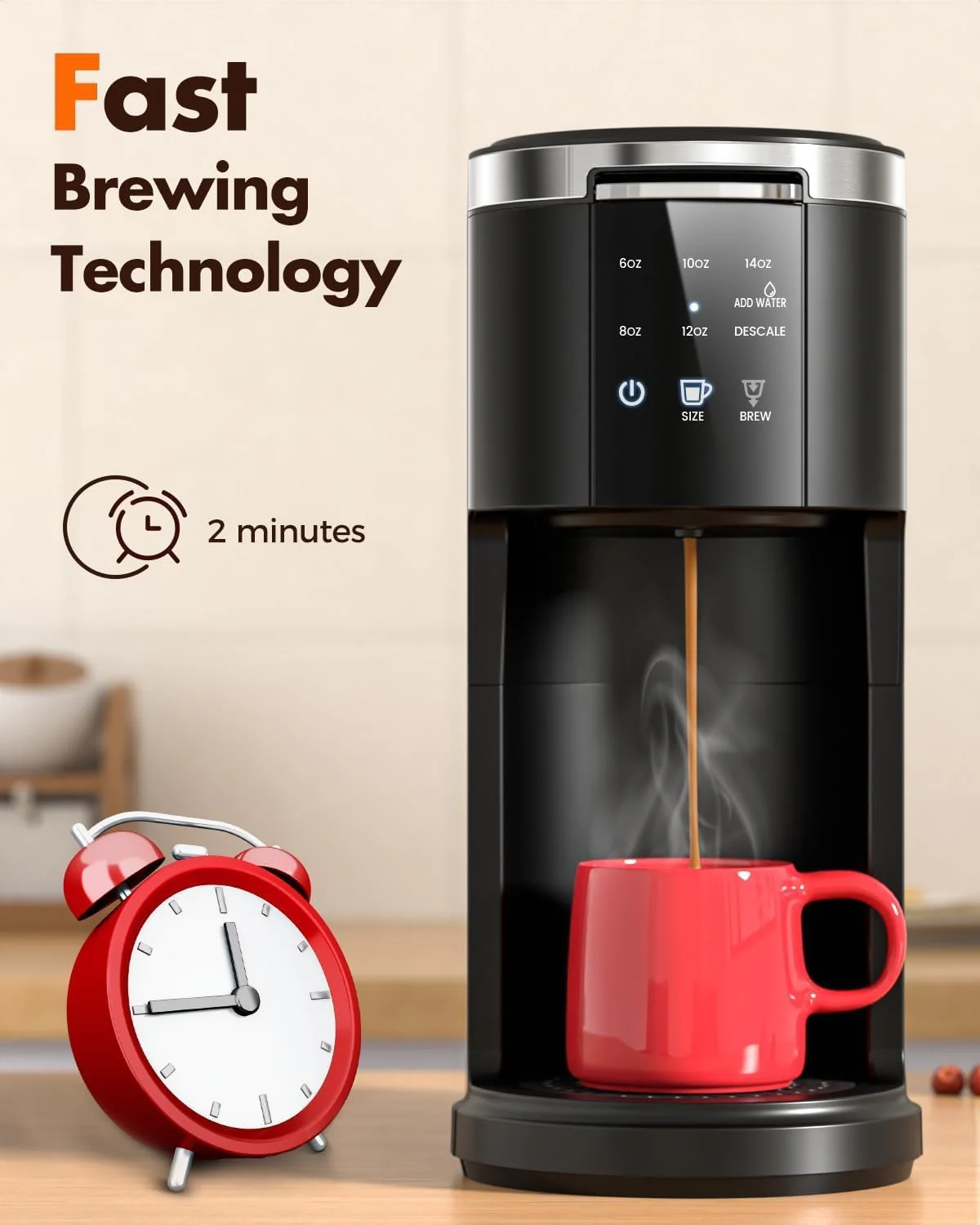 Kismile Single Serve Coffee Maker CM3729 - Image 6