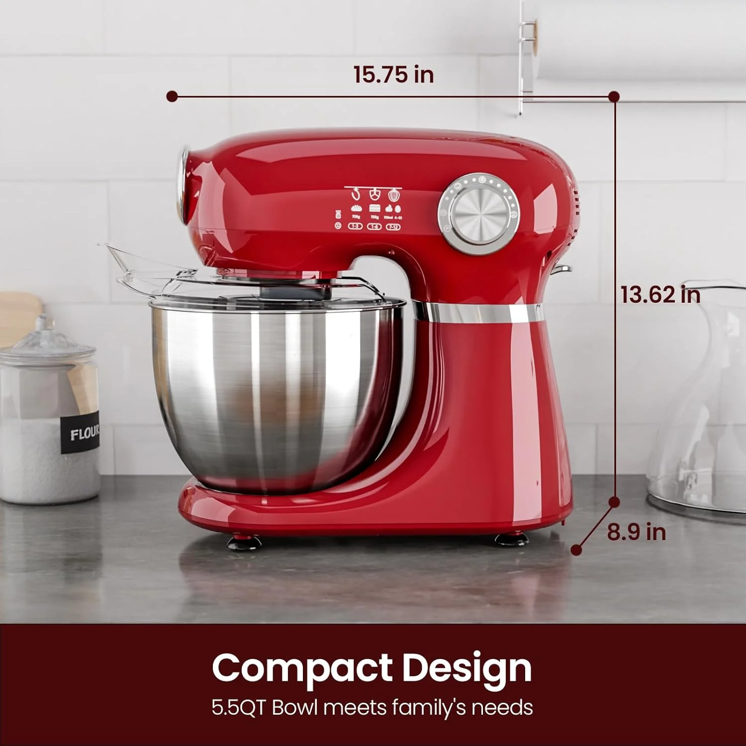 Kismile Stand Mixer, 5.5-Quart Electric Mixer with 12 Speeds CF3715 - Image 14