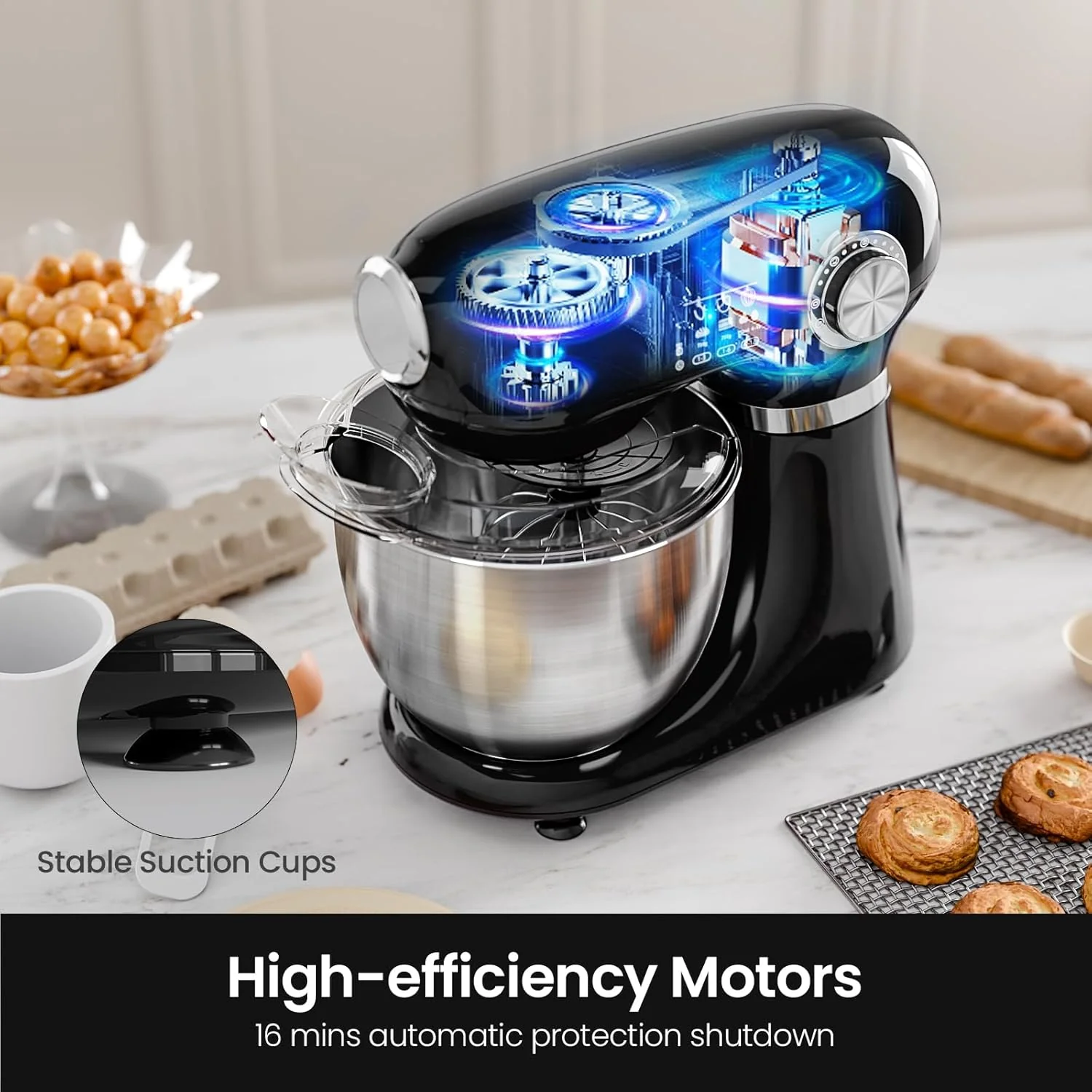 Kismile Stand Mixer, 5.5-Quart Electric Mixer with 12 Speeds CF3715 - Image 5