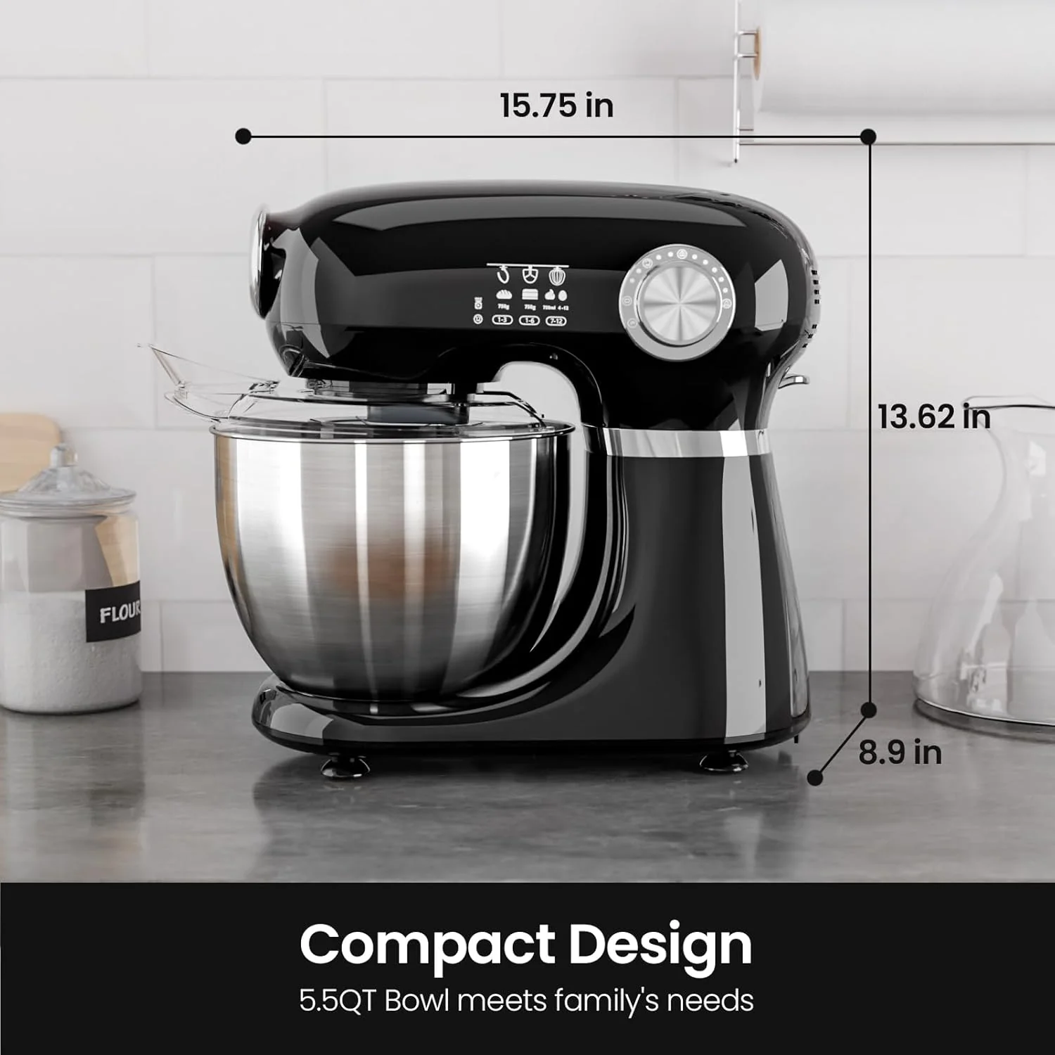 Kismile Stand Mixer, 5.5-Quart Electric Mixer with 12 Speeds CF3715 - Image 7