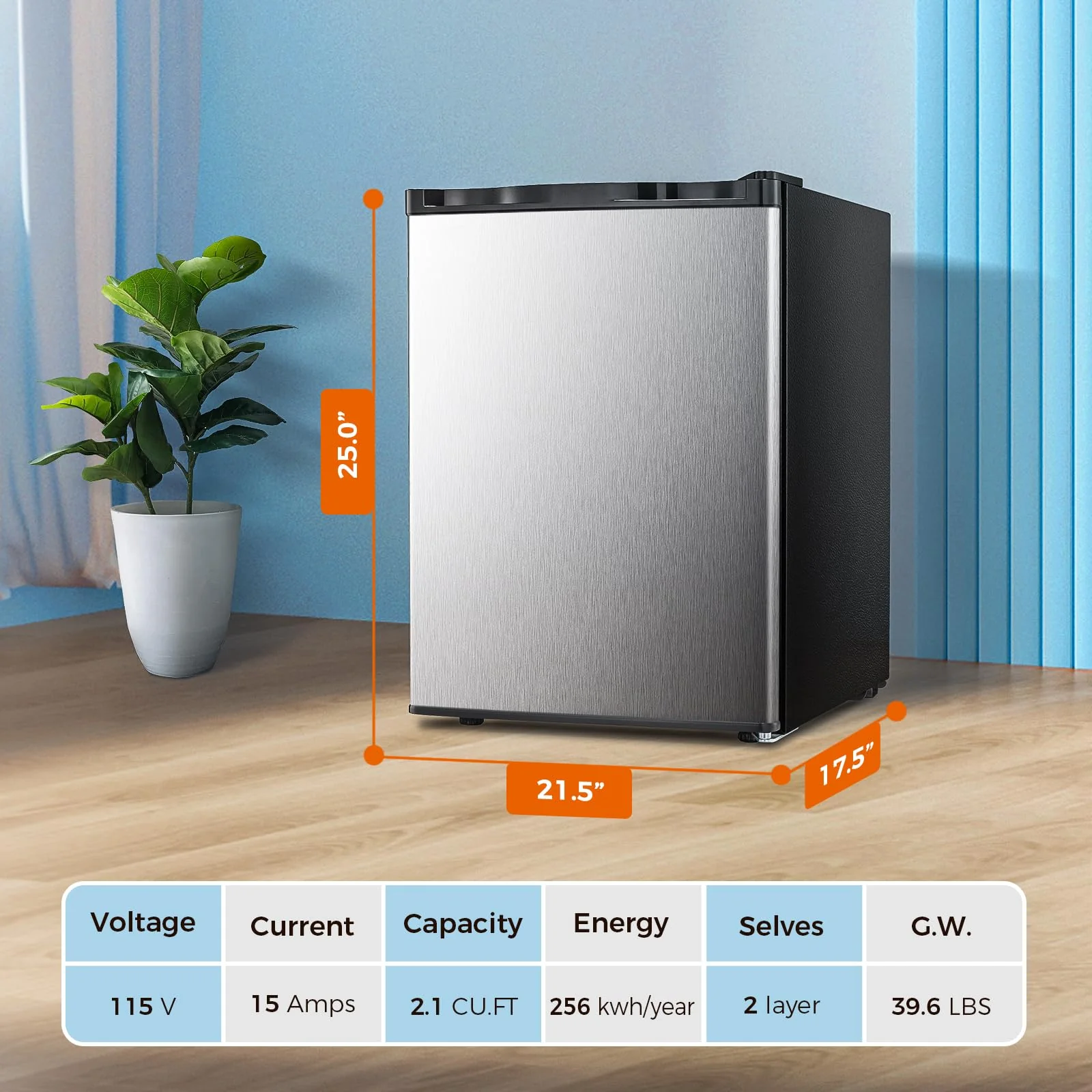 Kismile Upright Freezer,3.0 Cu.ft Mini Freezer with Reversible Single Door - Image 12