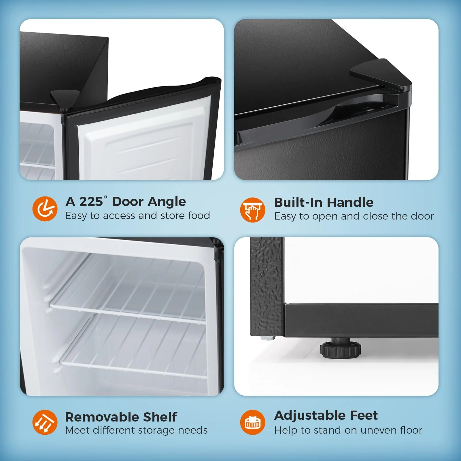 Kismile Upright Freezer,3.0 Cu.ft Mini Freezer with Reversible Single Door - Image 16
