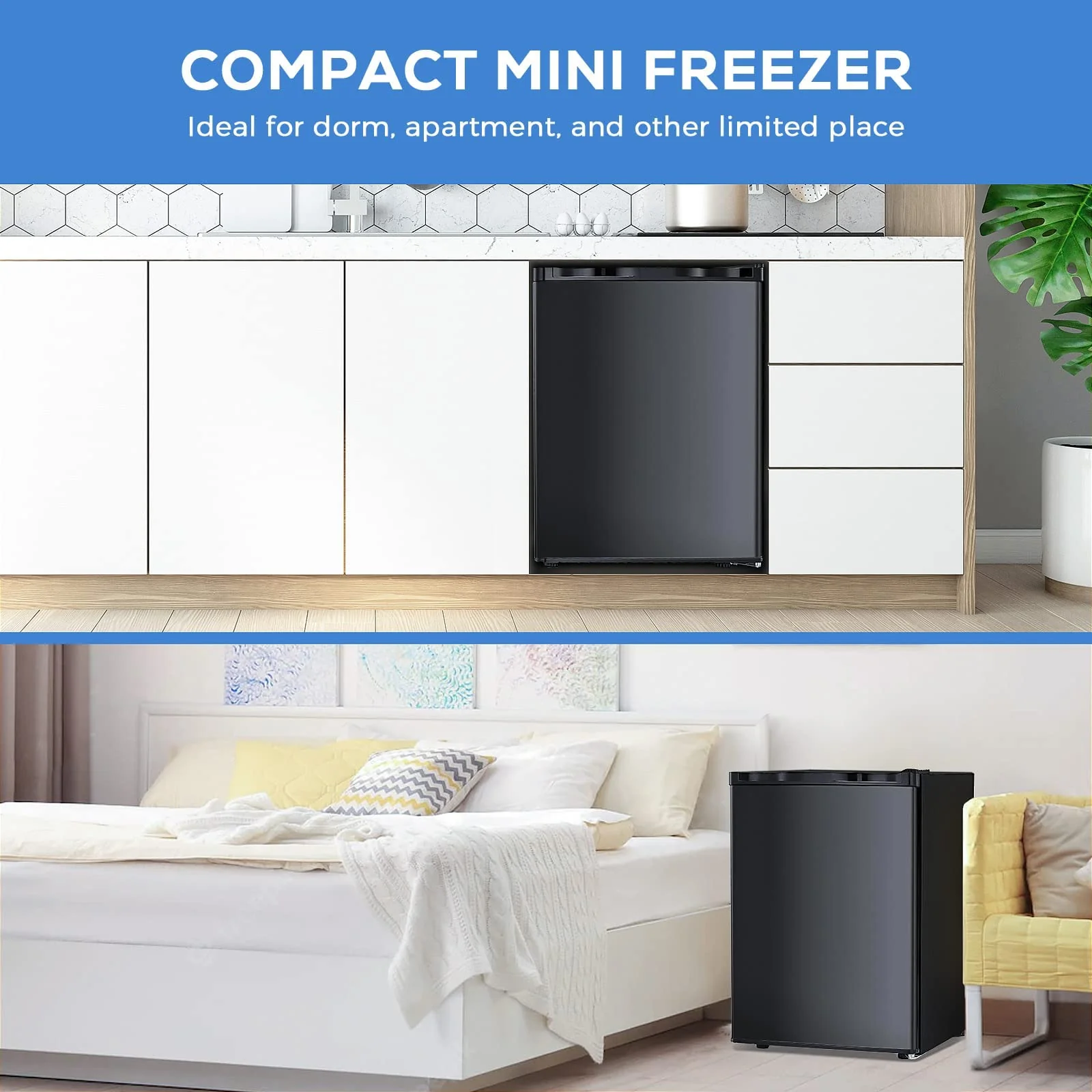 Kismile Upright Freezer,3.0 Cu.ft Mini Freezer with Reversible Single Door - Image 2