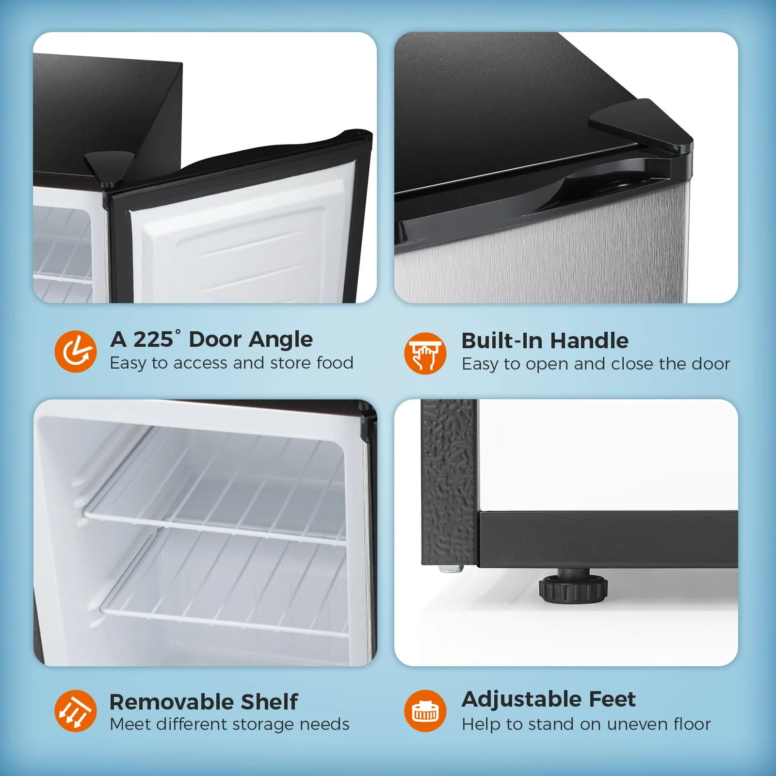 Kismile Upright Freezer,3.0 Cu.ft Mini Freezer with Reversible Single Door - Image 9