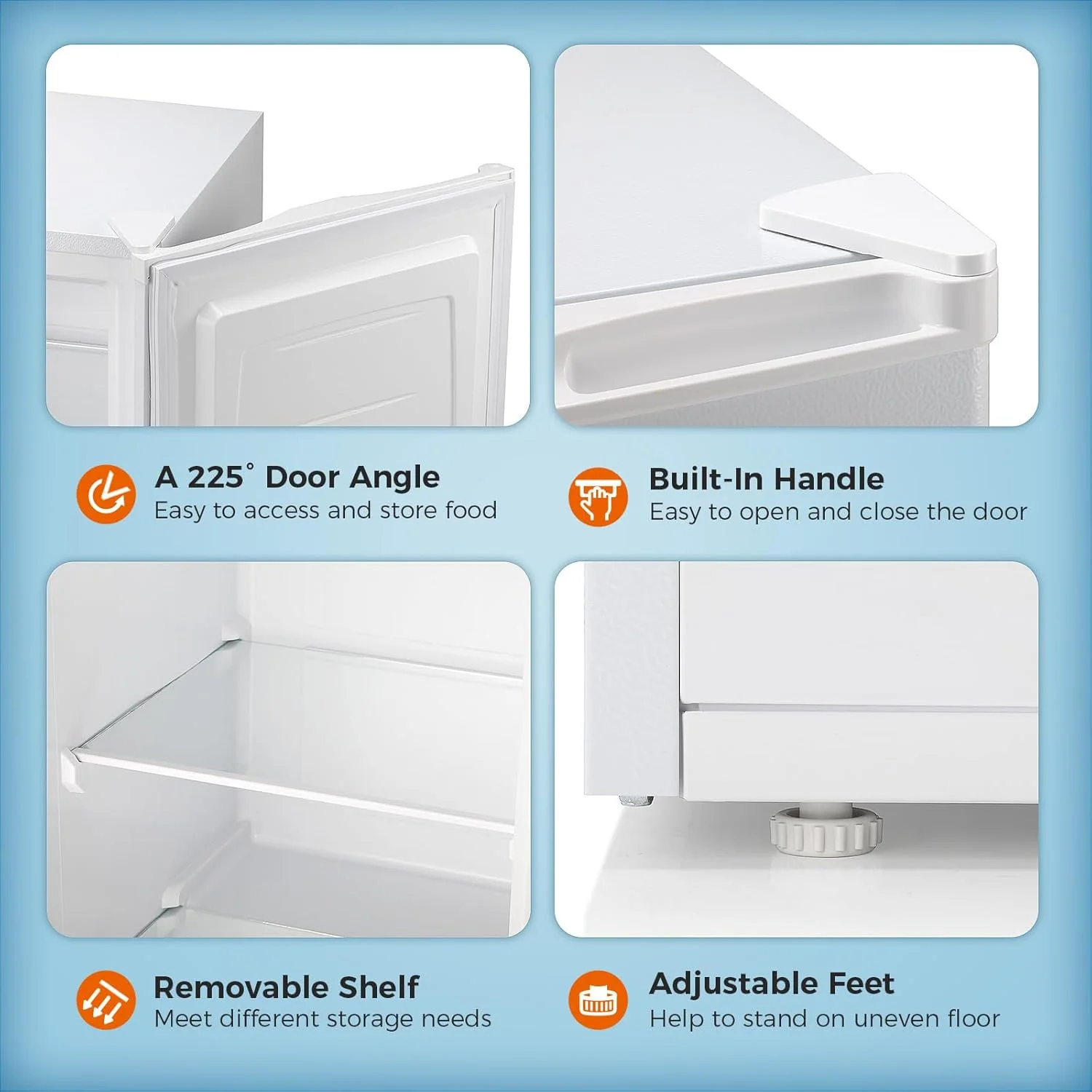 Kismile Upright Freezer, 6.0 Cu.ft Deep Freezer D58165-WHITE - Image 4