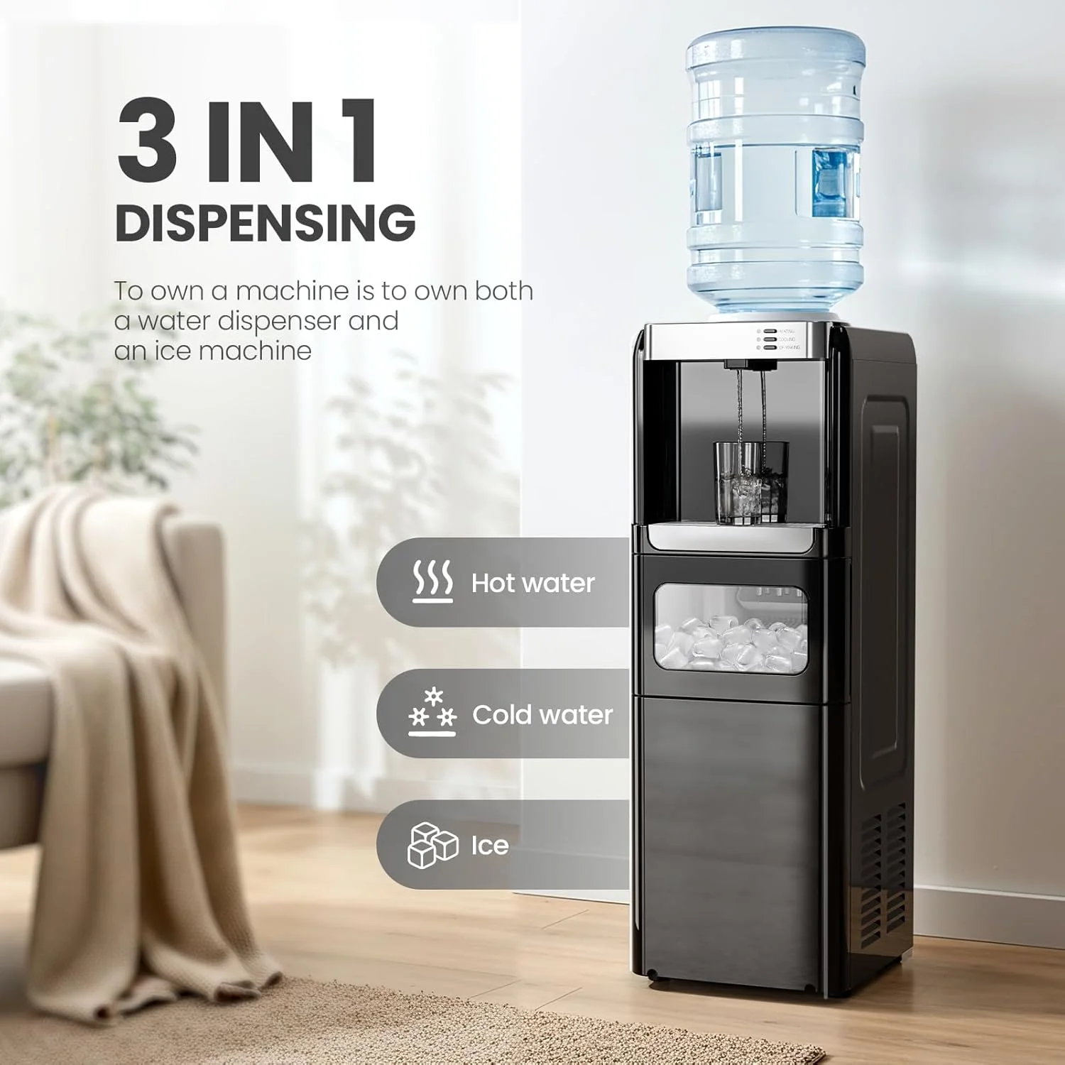 Kismile Water Cooler Dispenser with Ice Maker WD5815 - Image 2