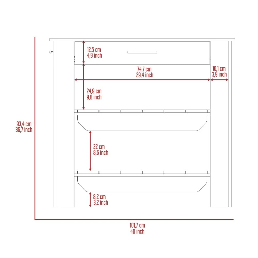 Kitchen Island - 40 Inches - Image 3