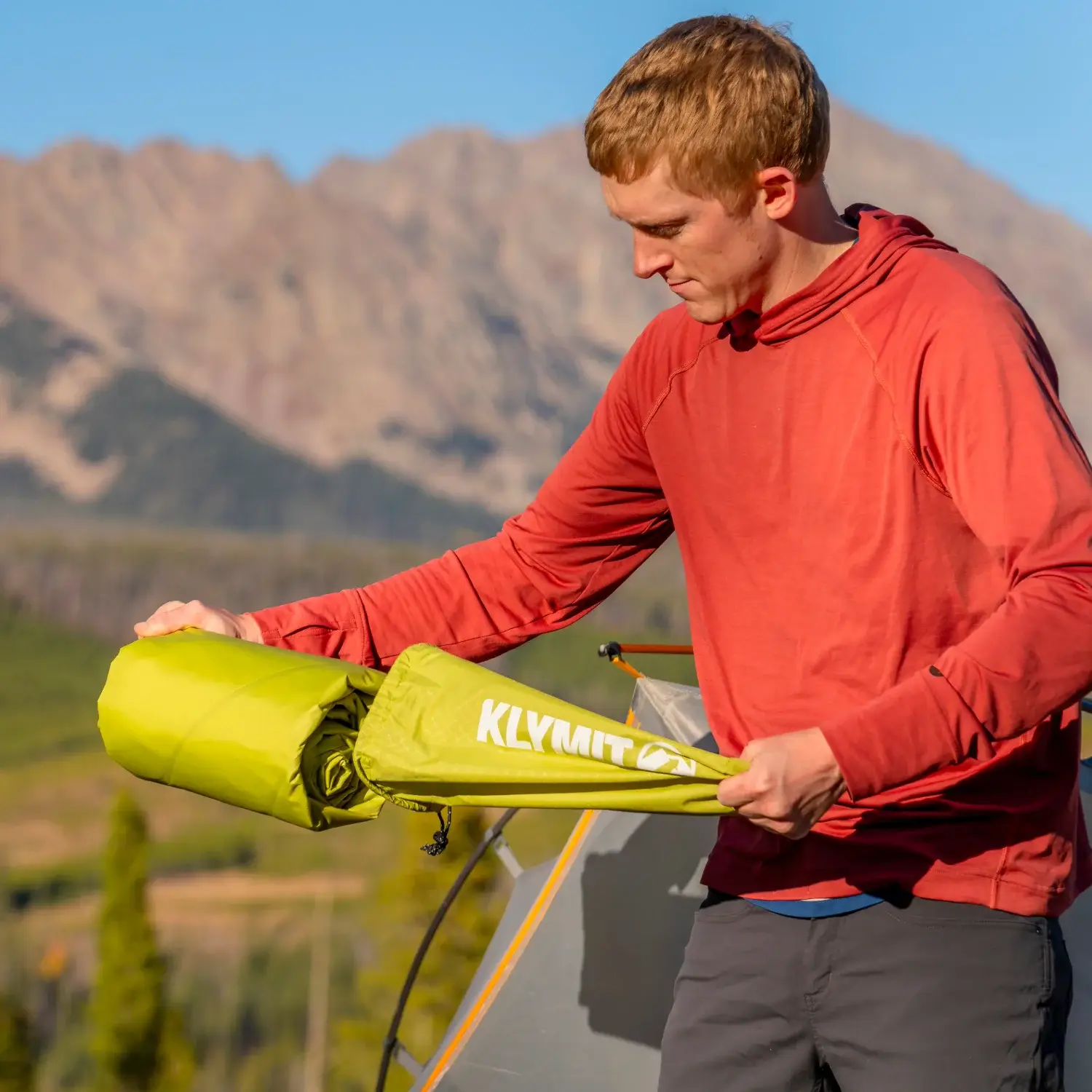Klymit Static V Summit Sleeping Pads XL - Chartreuse - Image 12
