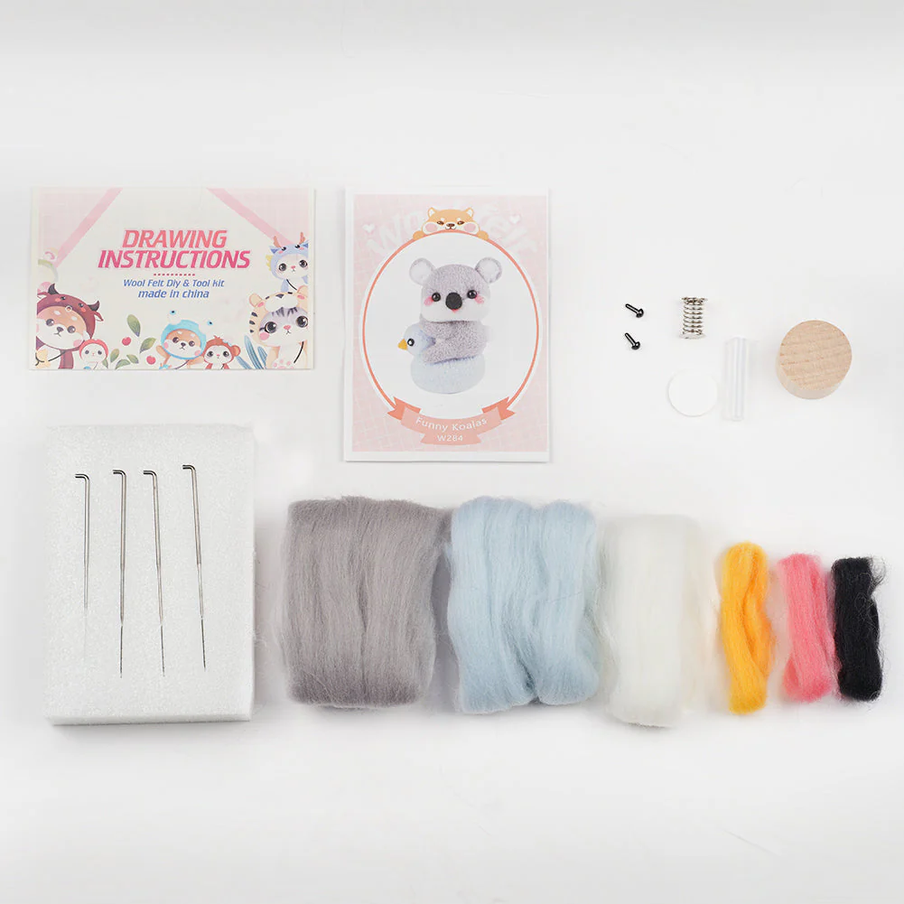 Koala Needle Felting Kit. Wizardi DIY Wool Craft Kit F07N8-W284 - Image 3