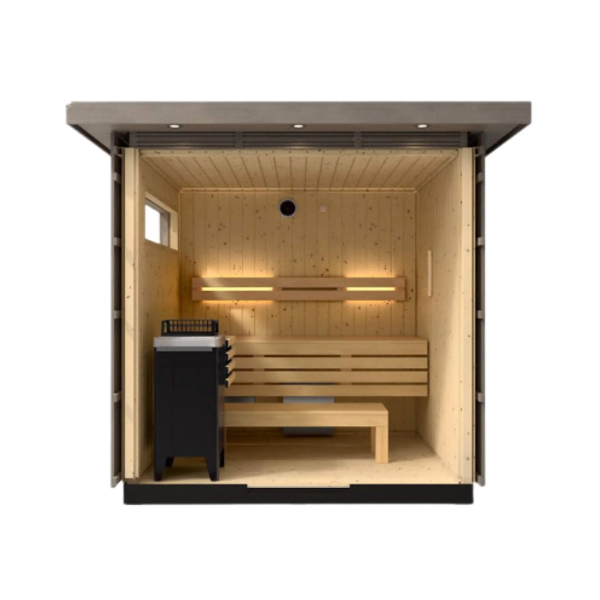 Kohler C2 Outdoor Weathered Gray Spruce Sauna Kit (SAK39184) - Image 6