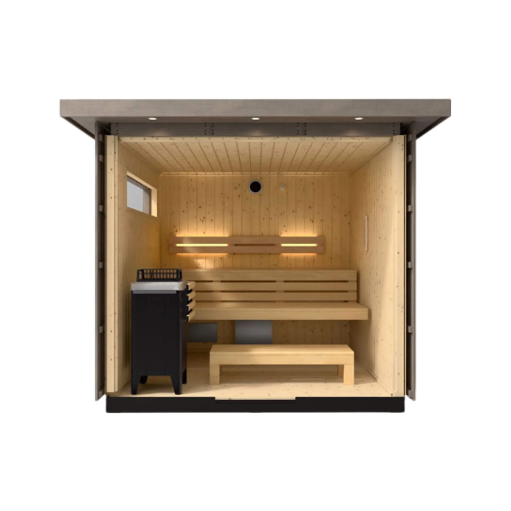 Kohler C2 Outdoor Weathered Gray Spruce Sauna Kit (SAK39184) - Image 7