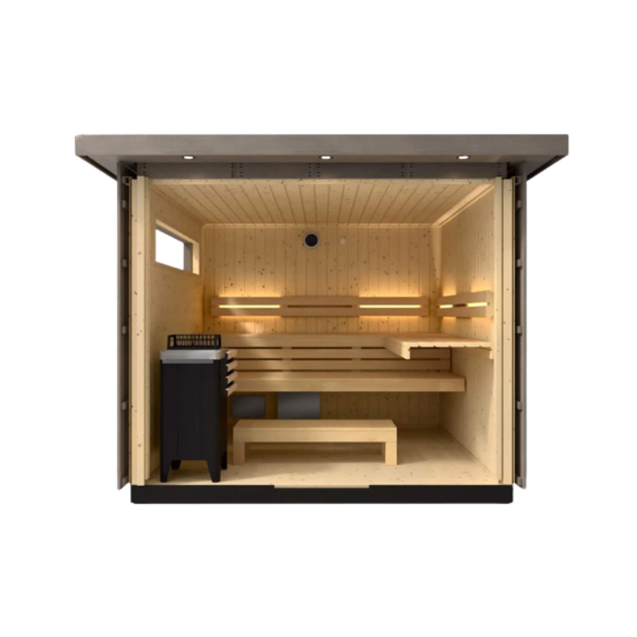 Kohler C2 Outdoor Weathered Gray Spruce Sauna Kit (SAK39184) - Image 8