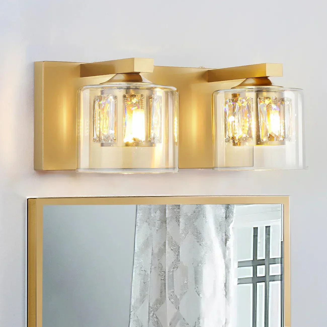 Kolt Chrome Modern 2-Light Bathroom Vanity Light - Image 10