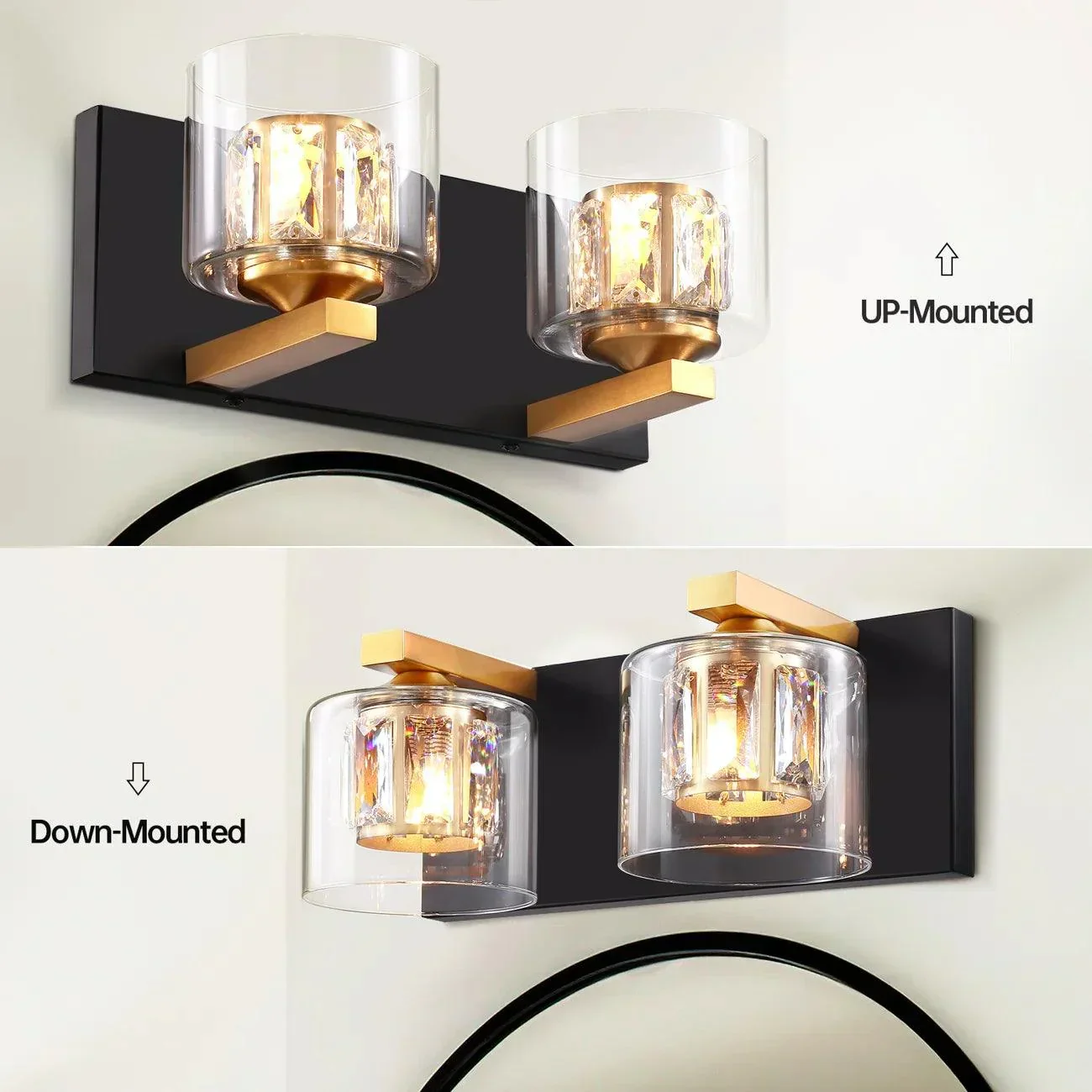 Kolt Chrome Modern 2-Light Bathroom Vanity Light - Image 17