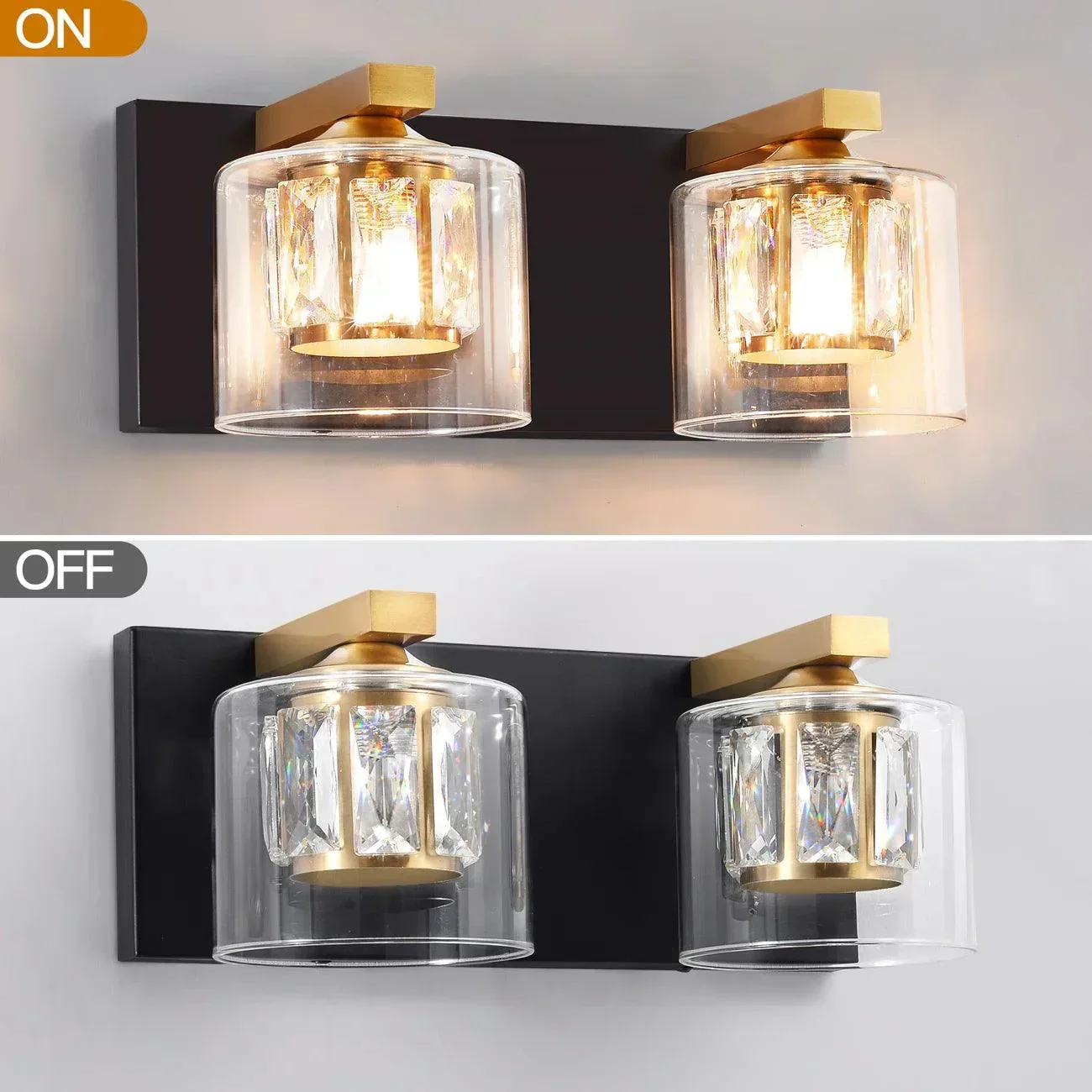 Kolt Chrome Modern 2-Light Bathroom Vanity Light - Image 18