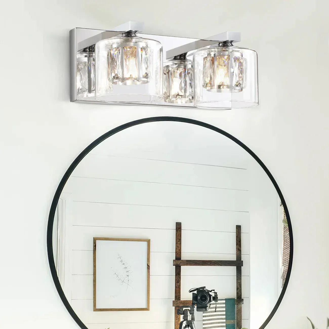 Kolt Chrome Modern 2-Light Bathroom Vanity Light - Image 2
