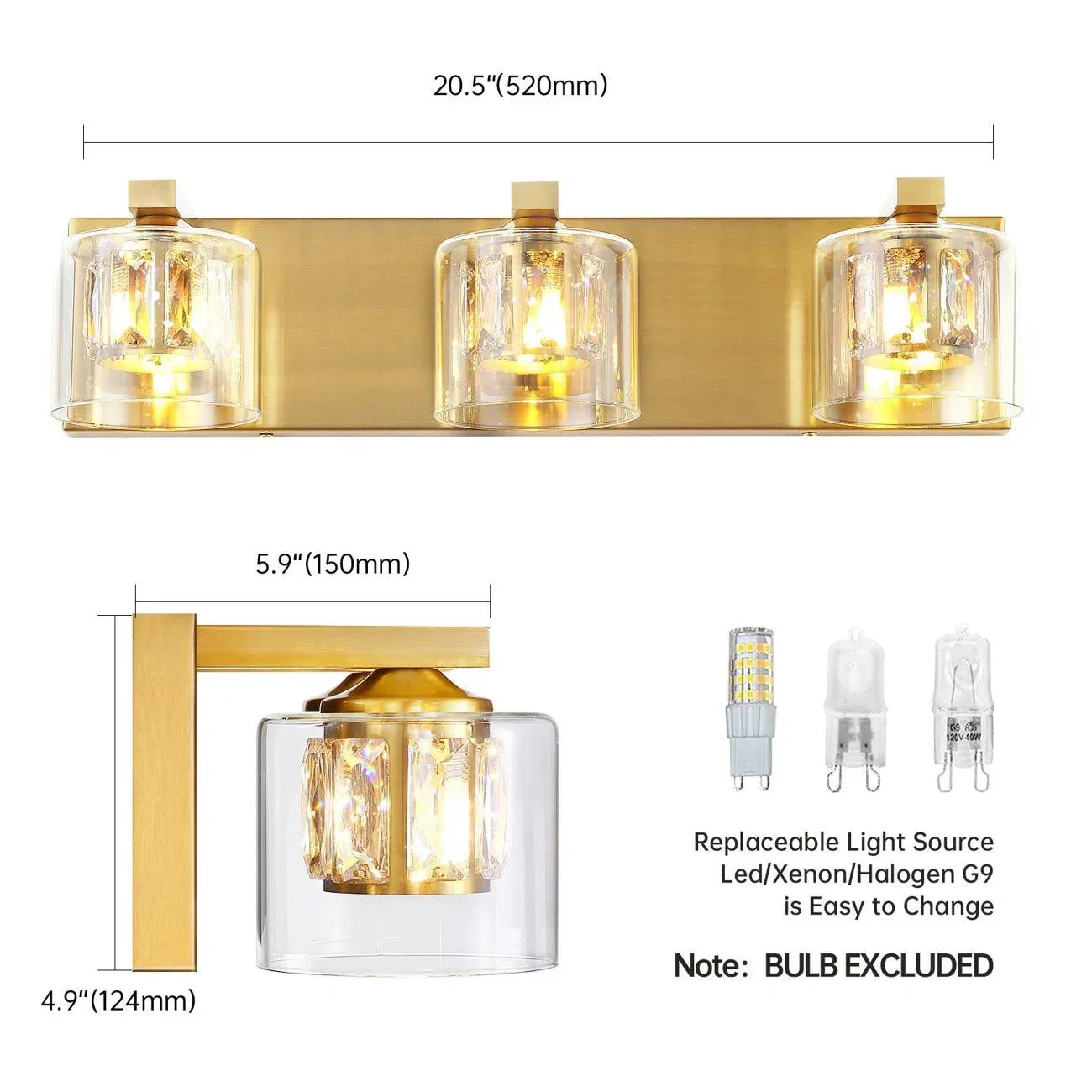 Kolt Modern 3-Light Bathroom Vanity Light - Image 17