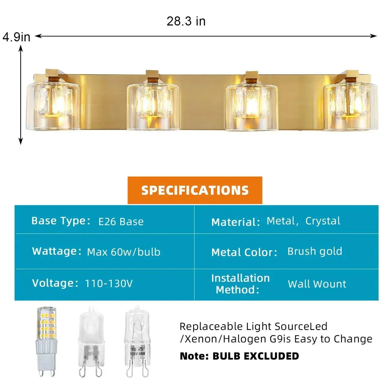 Kolt Modern 4-Light Bathroom Vanity Light - Image 13
